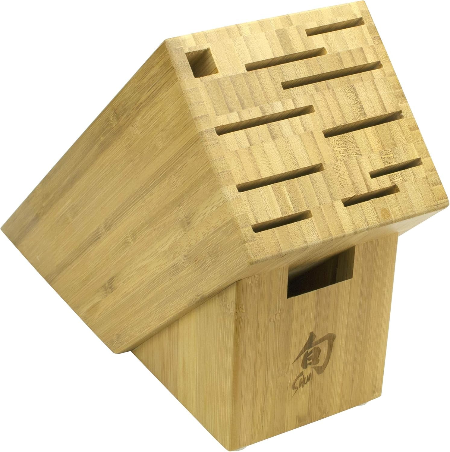 Shun Bamboo Knife Block, 11 Slot Large Knife Holder, Made from Genuine