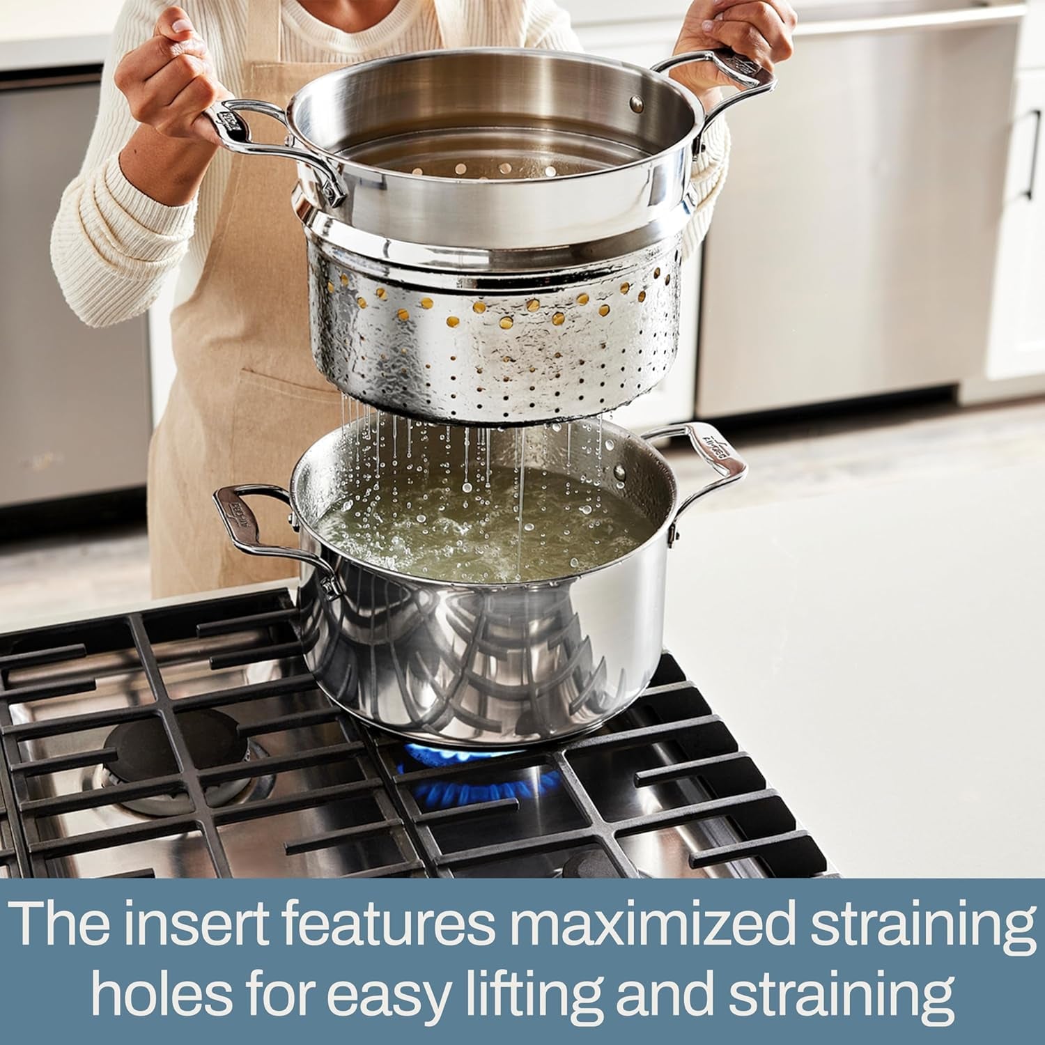 All-Clad 12 Qt Stainless Steel Multipot with Insert & Lid