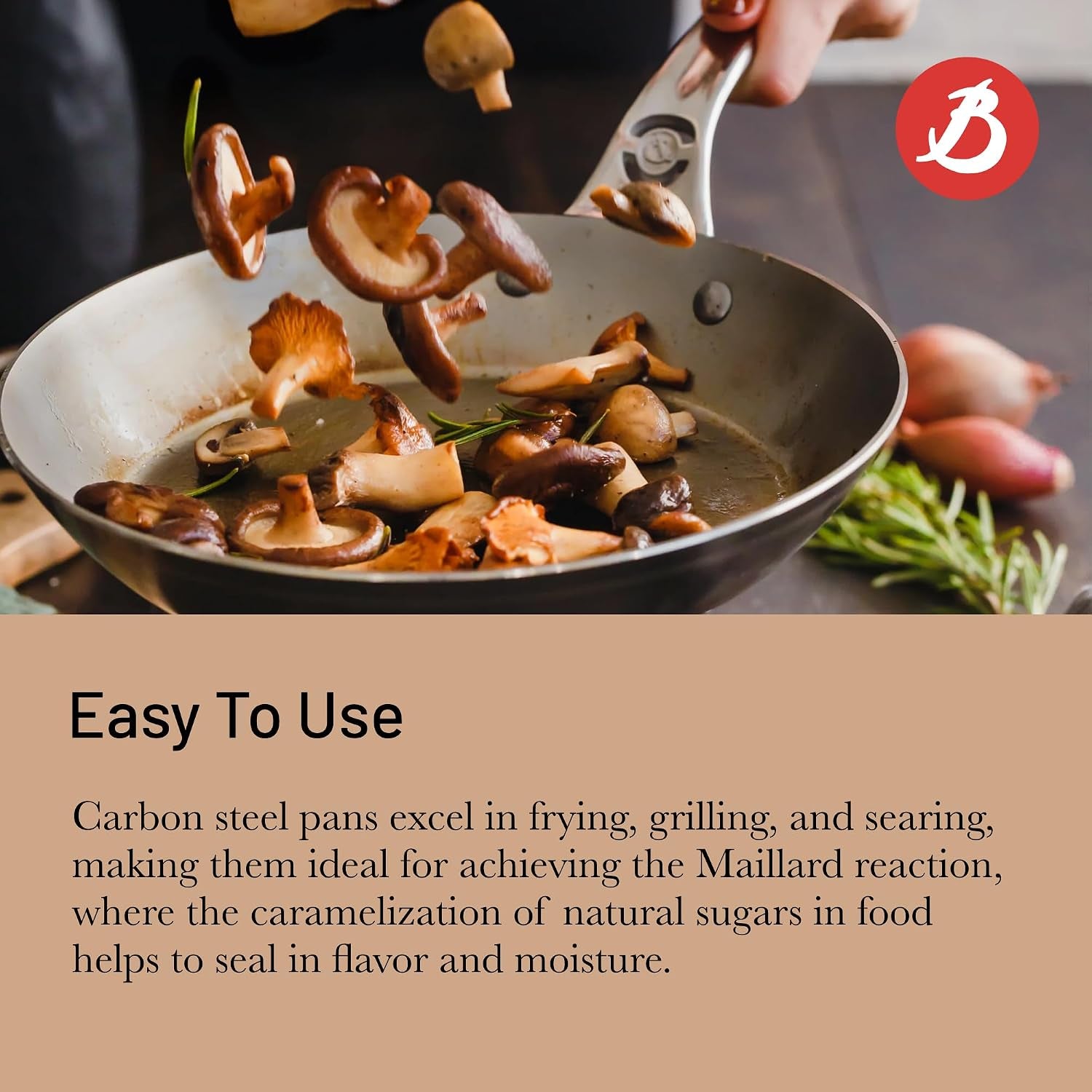 de Buyer MINERAL B Pro Carbon Steel Fry Pan 9.5"