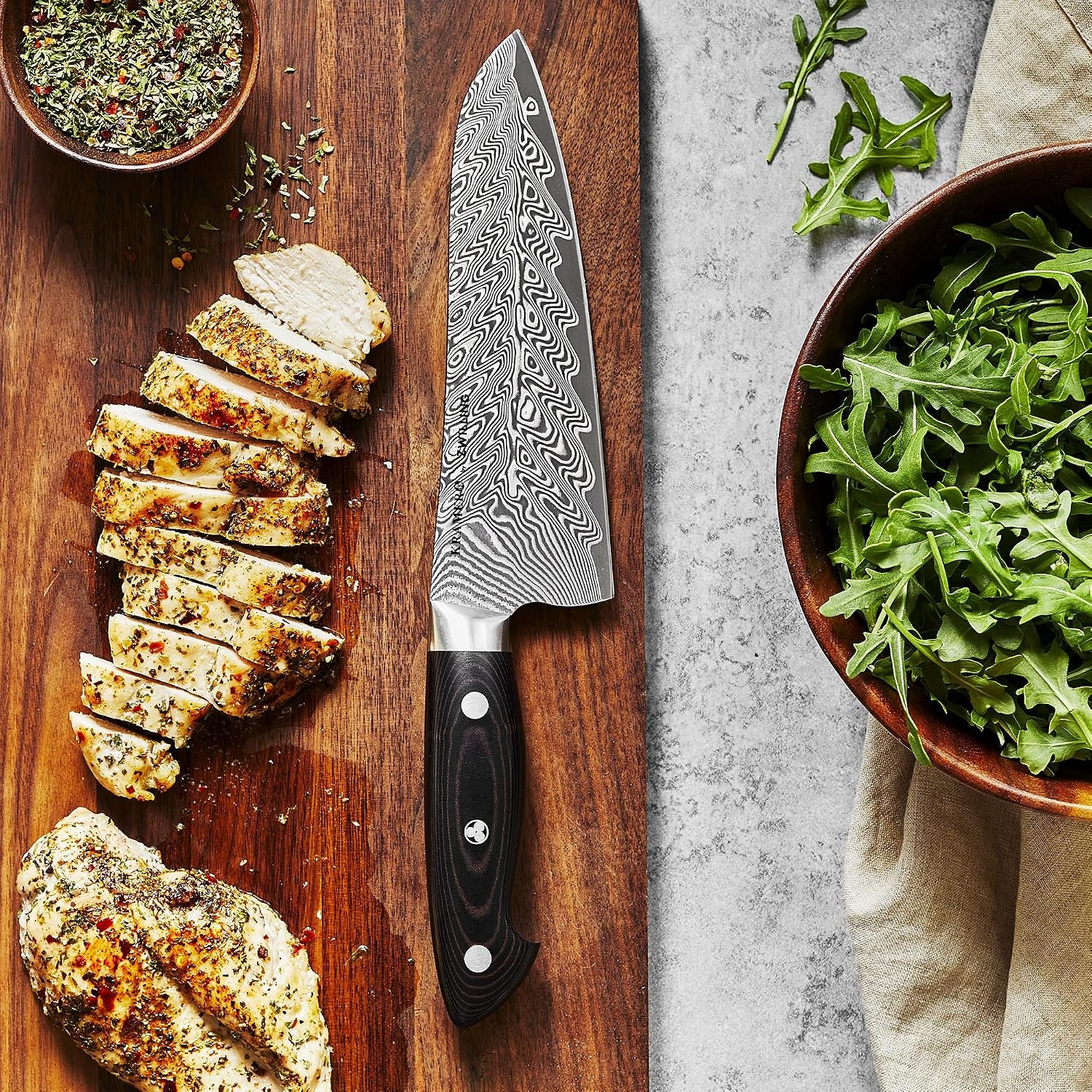 7 Inch Damascus Santoku Knife