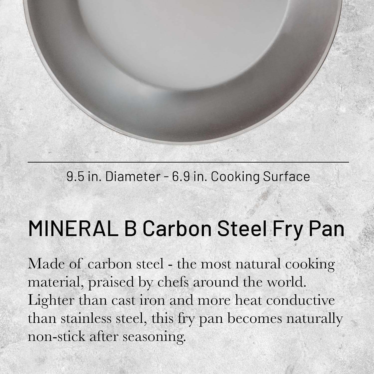 de Buyer MINERAL B Carbon Steel Fry Pan 9.5"