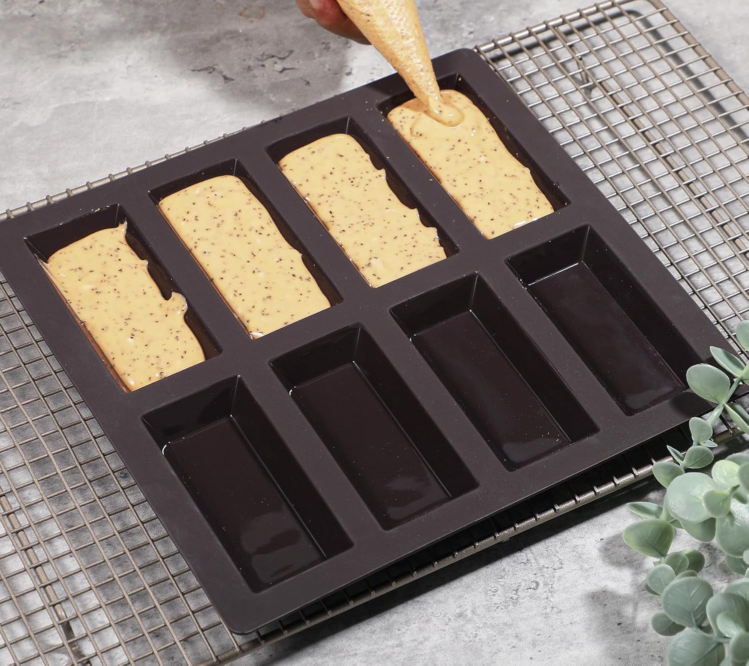 Webake Financier Cake Pan, 8 Cavity Silicone Financier Mold Non Stick