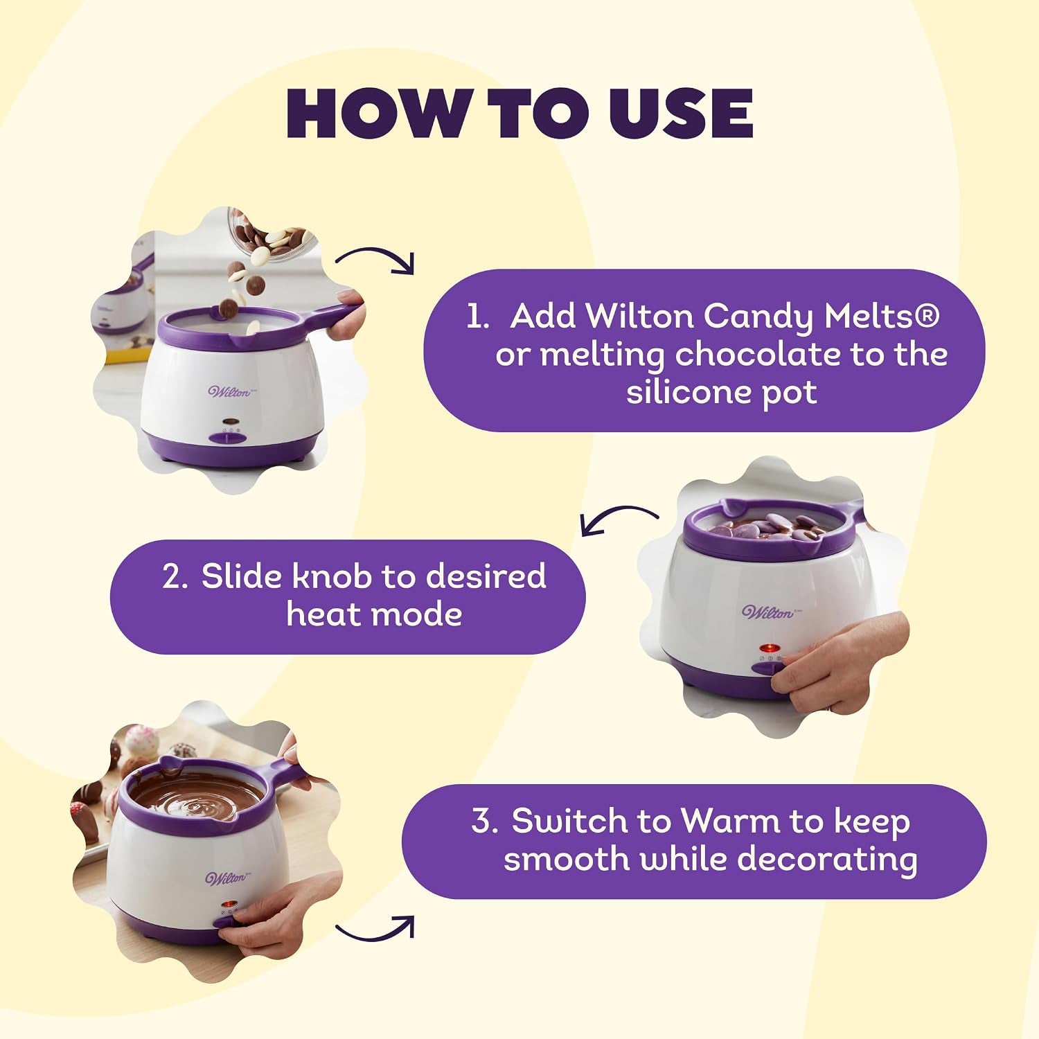 Wilton Candy Melts Candy Melting Pot - Melt Station for Chocolate & Fo