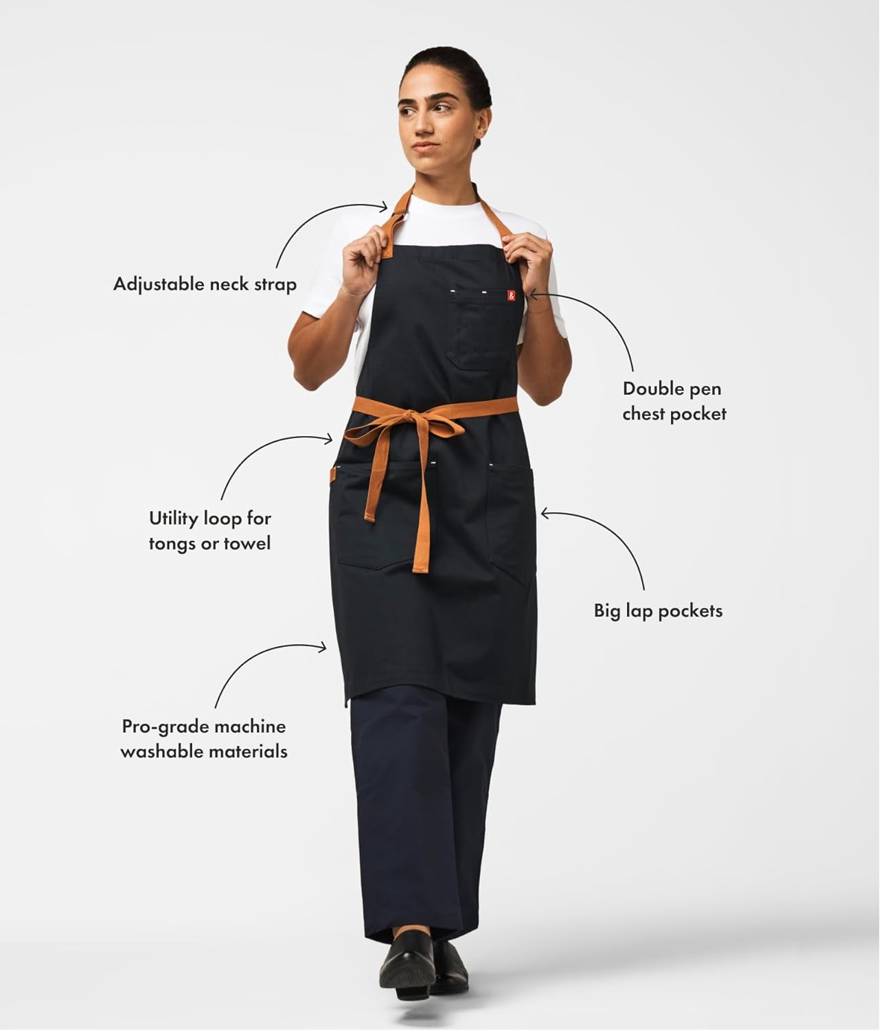 hedley & bennett Essential Apron - Adjustable Bib Chef Apron with 3 Po