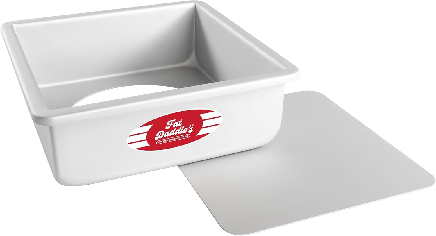 Fat Daddio's PSQCC-663 Removable Bottom Square Cake Pan, 6 x 6 x 3 Inc