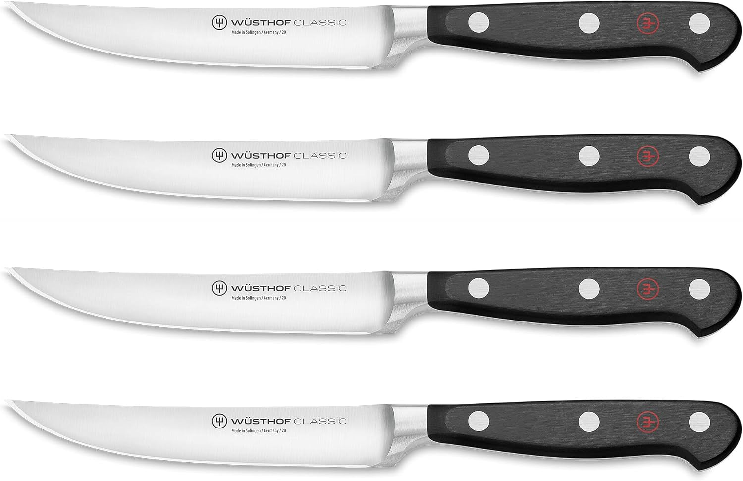 Wüsthof Classic 4-Piece Steak Knife Set, Black