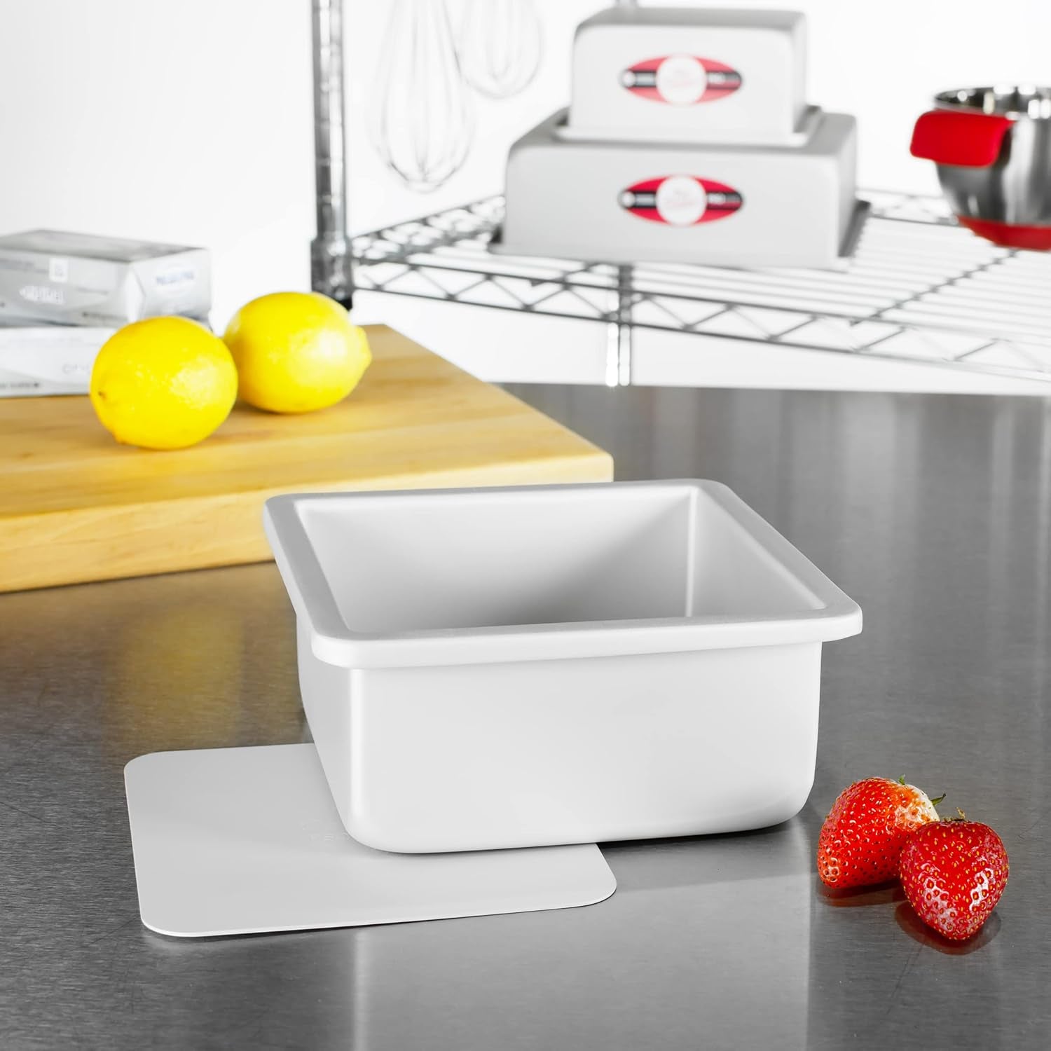 Fat Daddio's PSQCC-663 Removable Bottom Square Cake Pan, 6 x 6 x 3 Inc