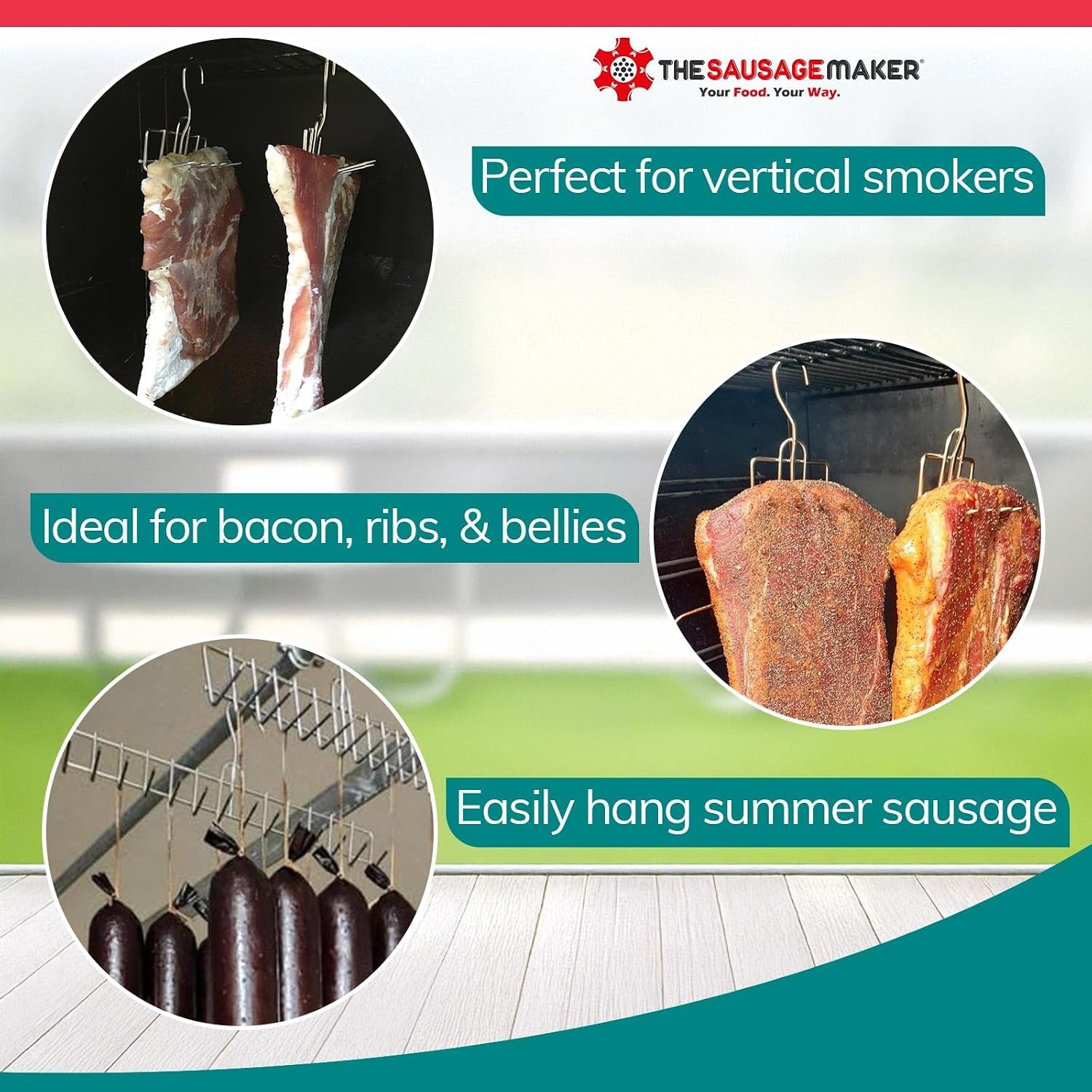 The Sausage Maker LEM Meat Hook Hanger Set