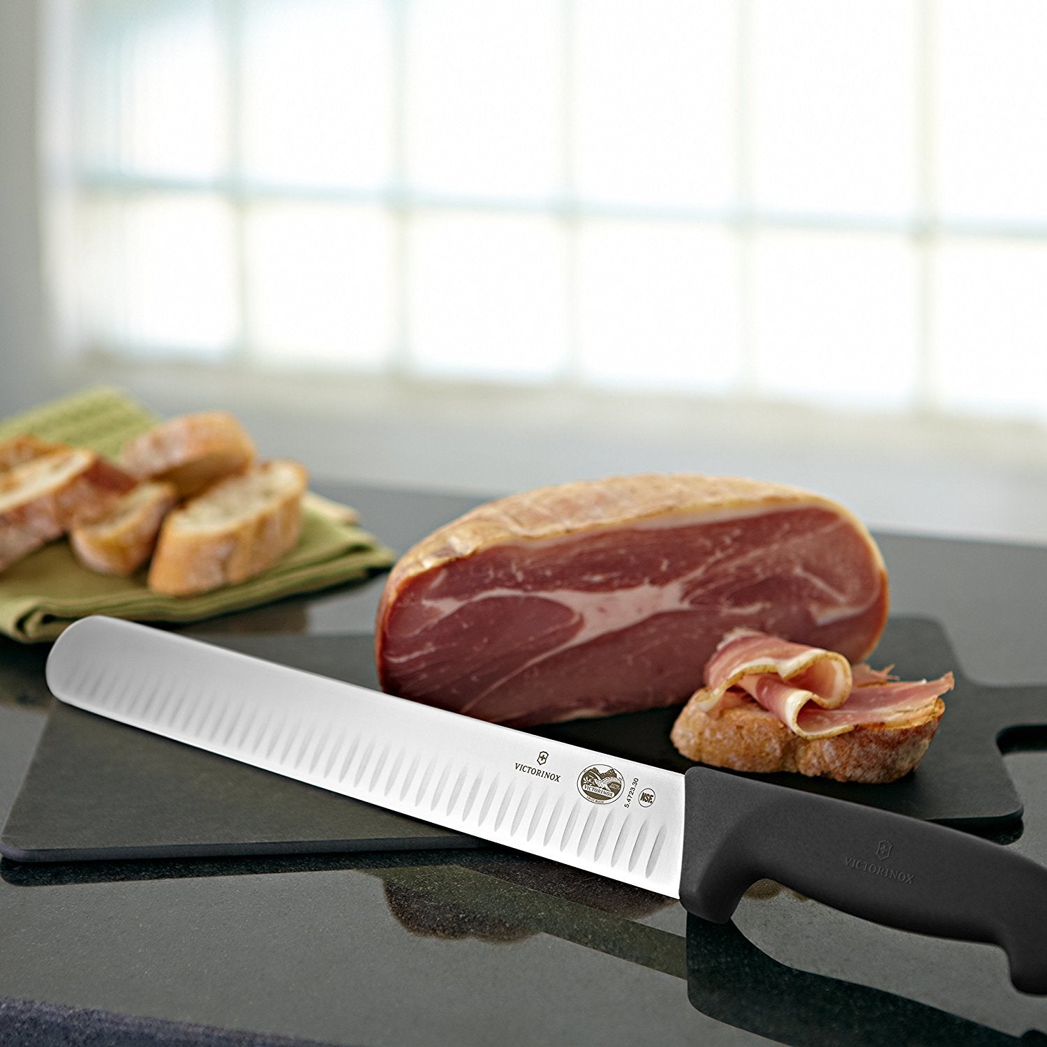 Victorinox 12 Inch Slicing Knife with Granton Blade and Fibrox Pro Handle