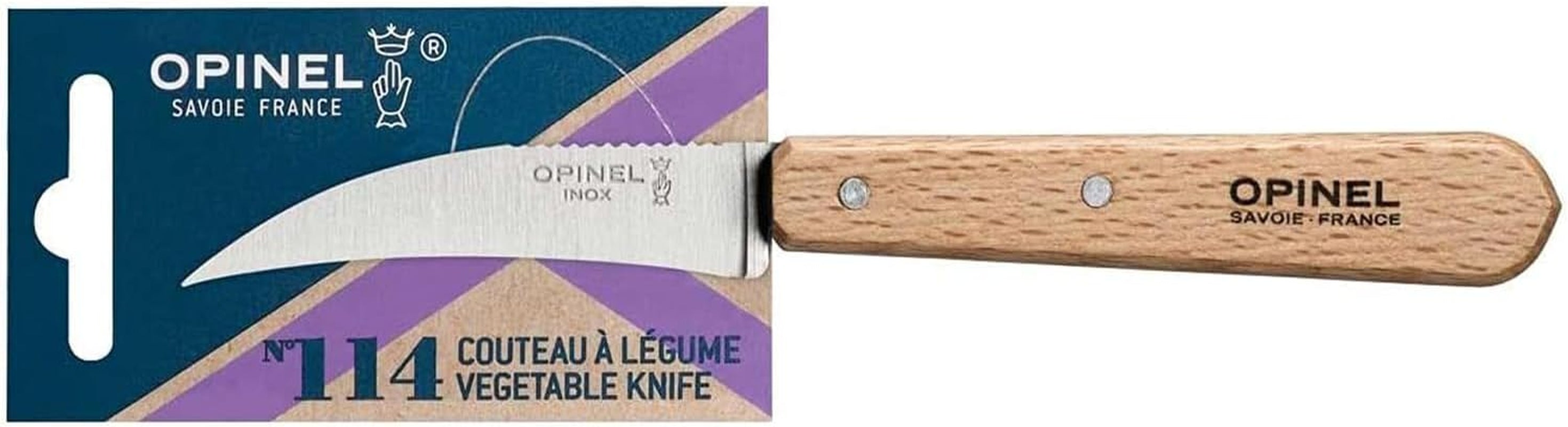 OPINEL Essential No.114 Vegetable Knife, Hornbeam Wood Handles, Made i