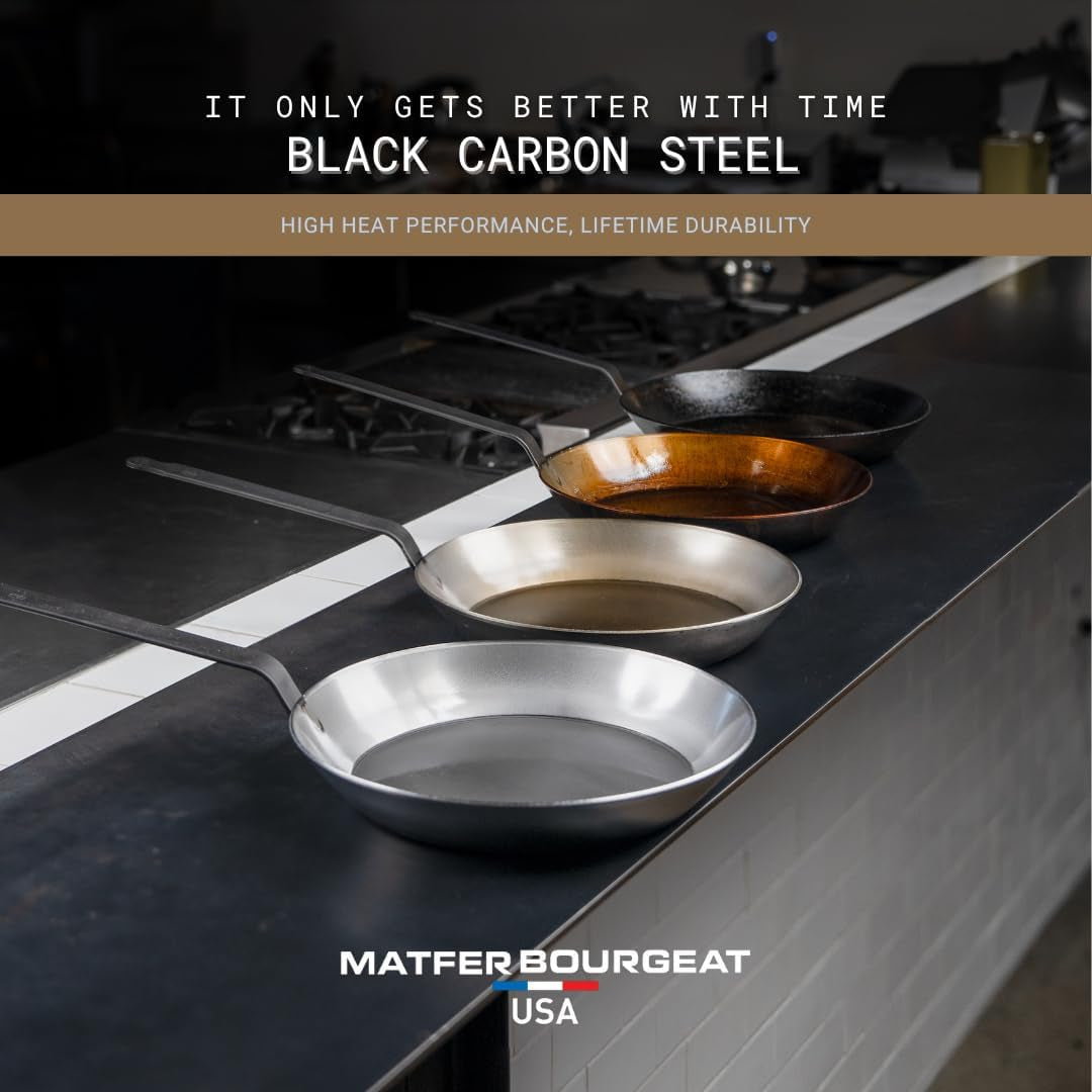 Bourgeat Black Carbon Steel Frying Pan, 10 1/8"