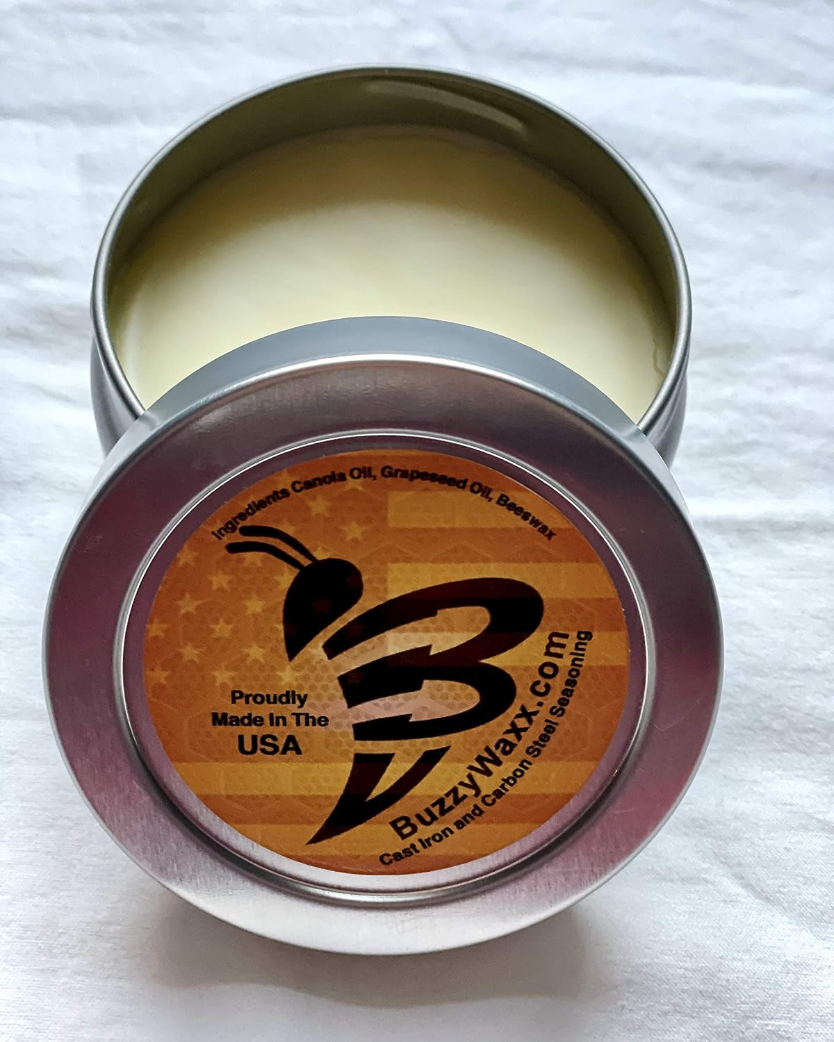 BuzzyWaxx Original Blend Cast Iron Seasoning Wax Mega Can 8 oz