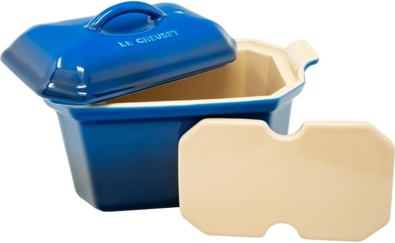Le Creuset Heritage Stoneware Pâté Terrine with Press, 3/4 Quart, Lapis
