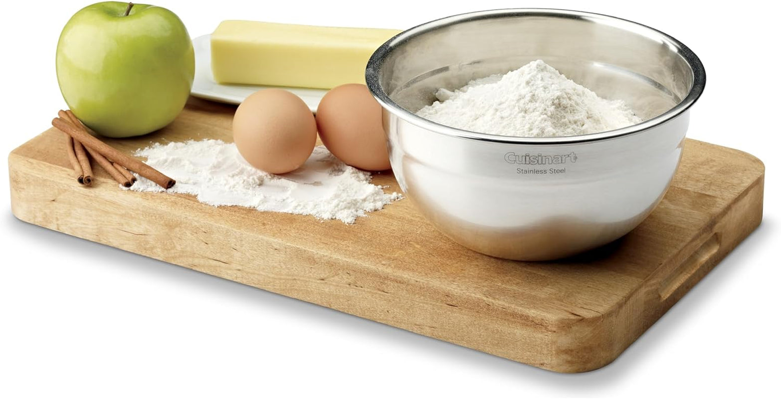Cuisinart Mixing Bowl Set, Stainless Steel, 3‑Piece Nesting Bowls for 