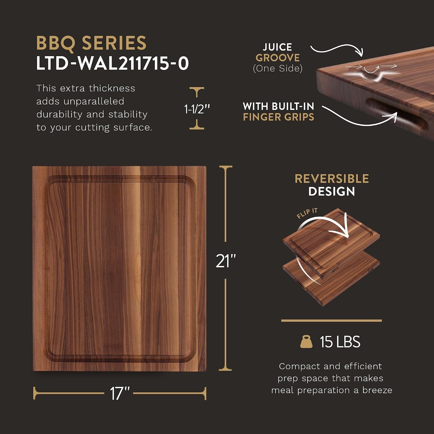 John Boos Block Walnut Reversible Cutting Board