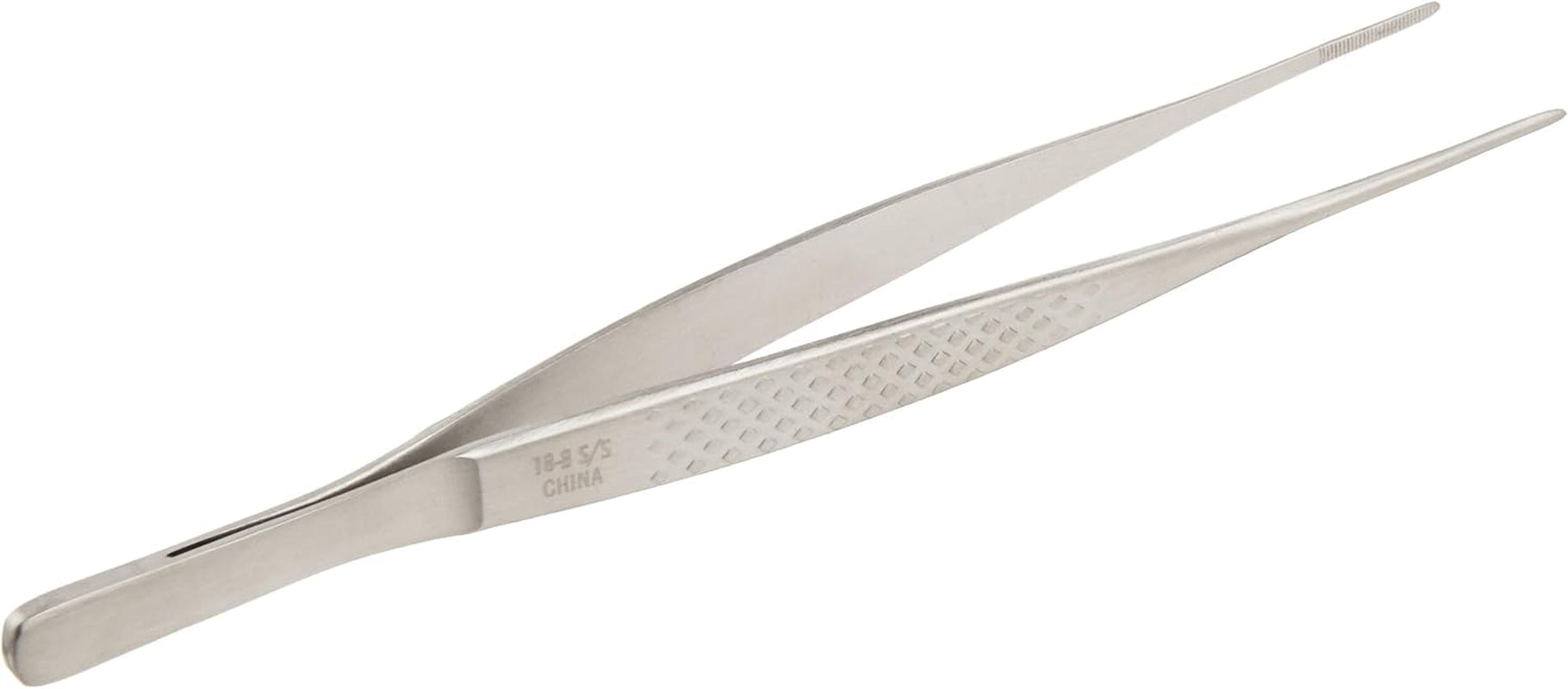 Mercer Culinary 18-8 Stainless Steel Chef Plating Tongs, Curved Fine T