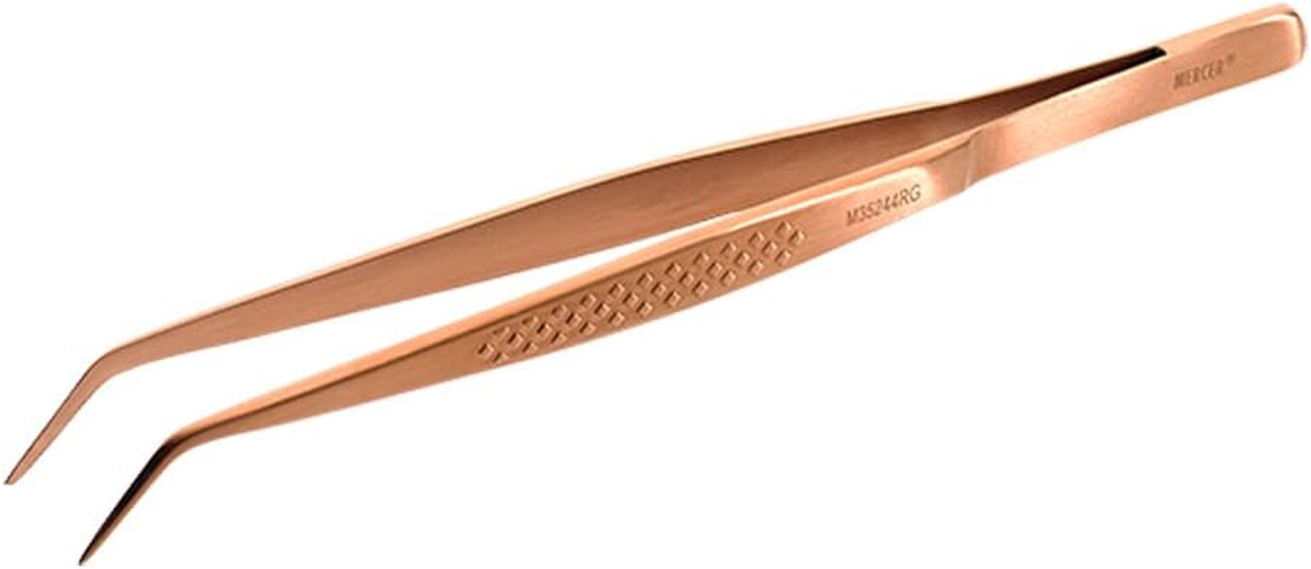 Mercer Culinary 18-8 Stainless Steel Chef Plating Tongs, Curved Fine T