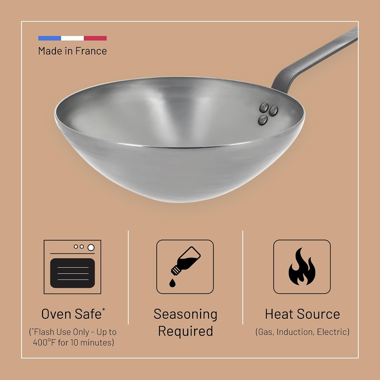 de Buyer Carbon Steel Wok 5618.28