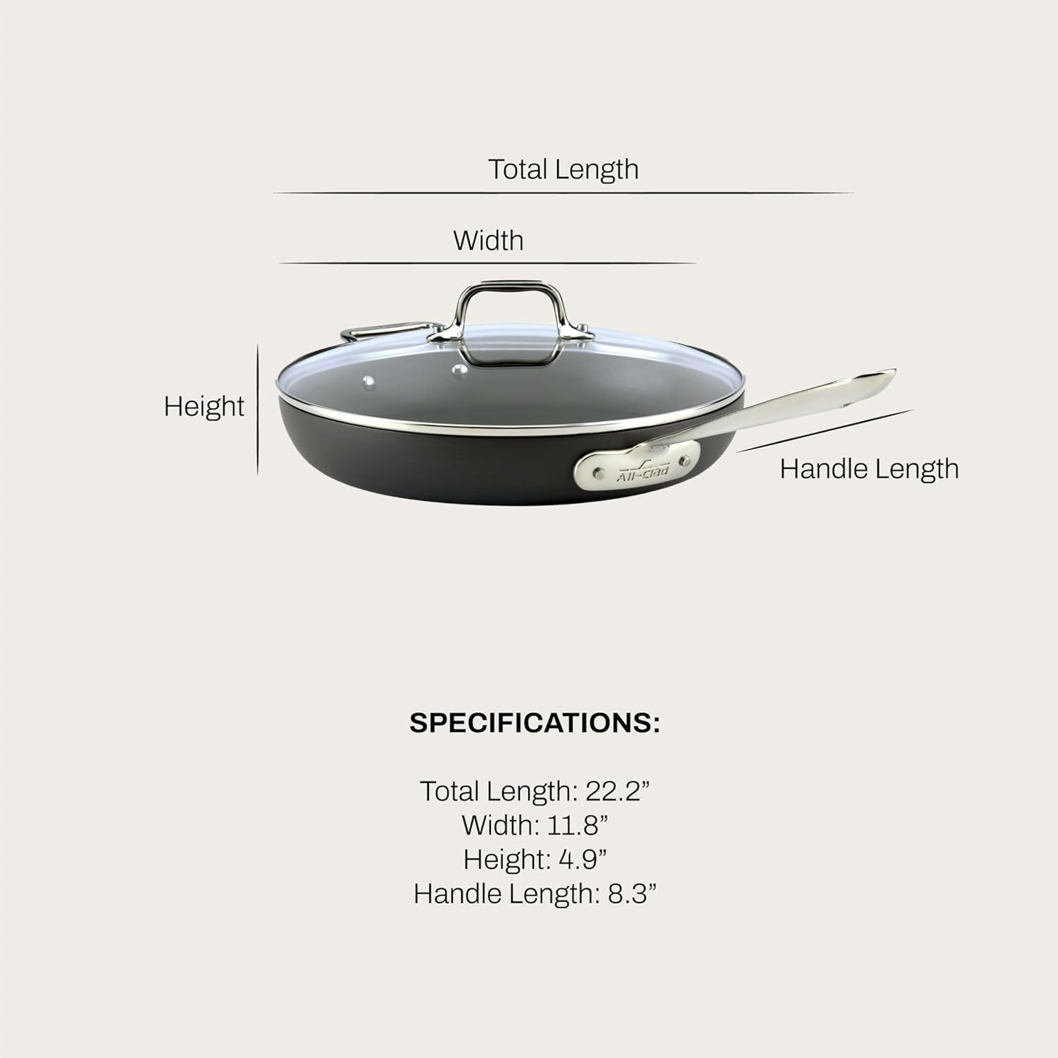 All-Clad HA1 Hard Anodized Nonstick Fry Pan 12 Inch Induction Oven Bro
