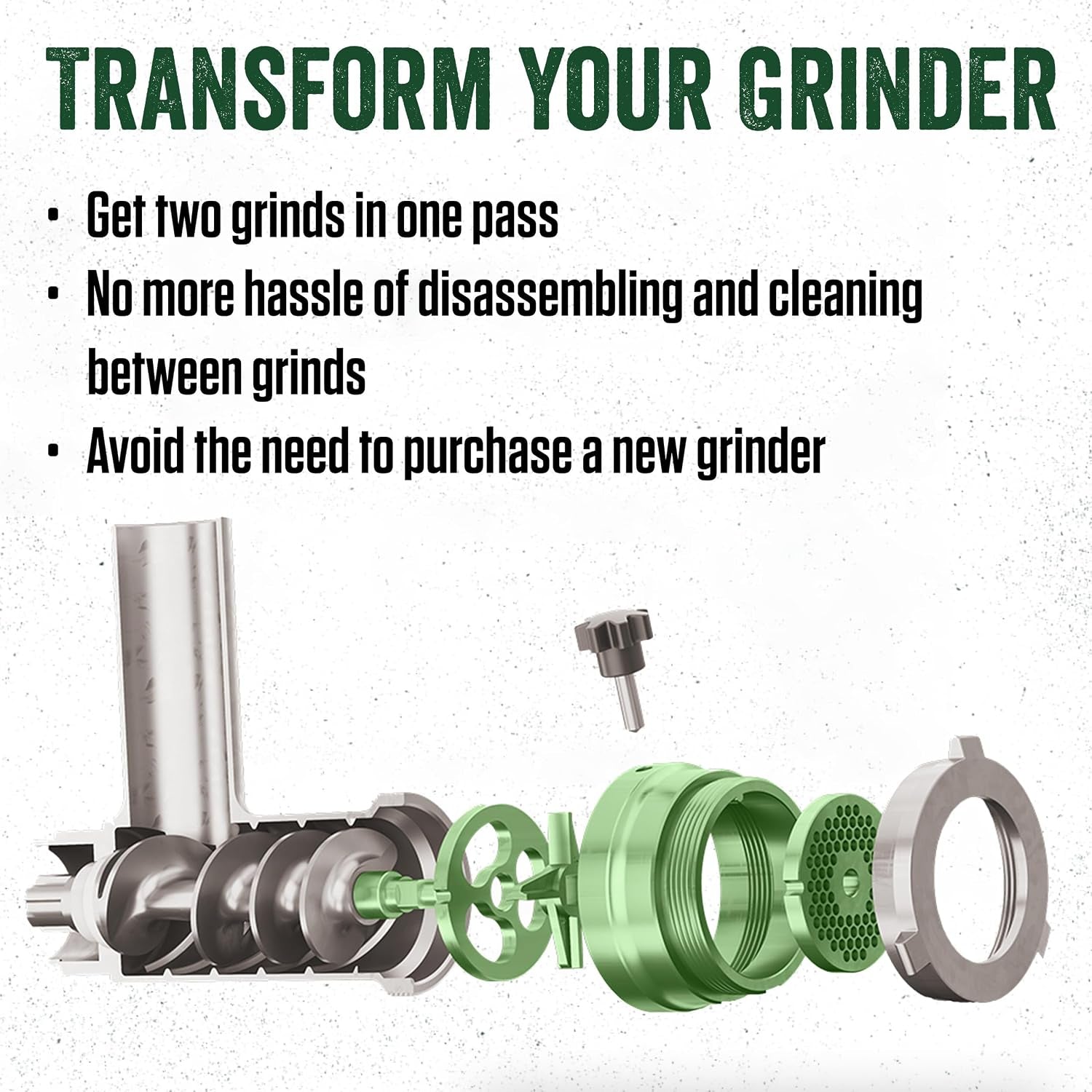 LEM Products #12 DualGrind Adapter, Stainless Steel Meat Grinder Attac