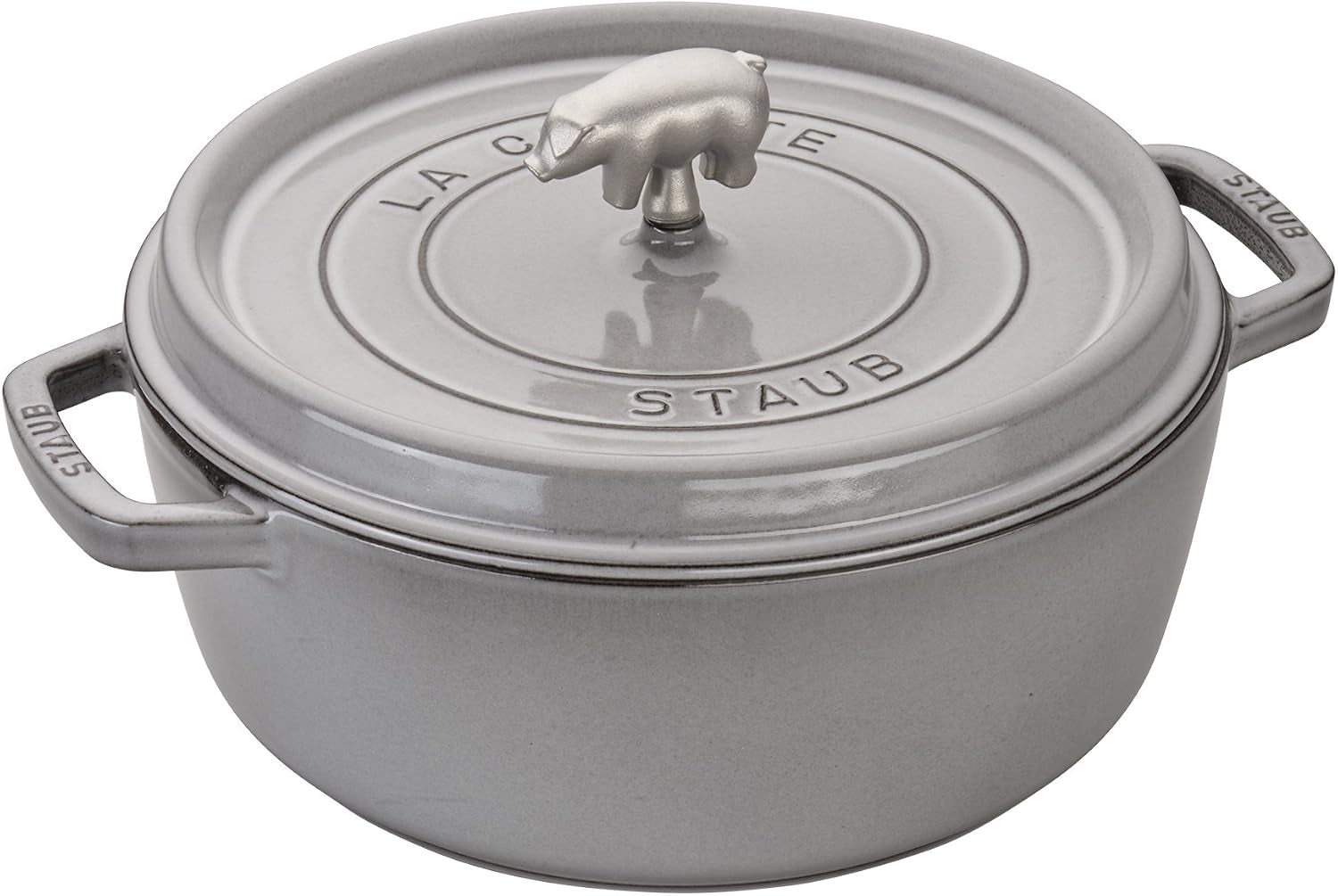 Staub 6-Quart Shallow Wide Round Cocotte - Graphite Grey