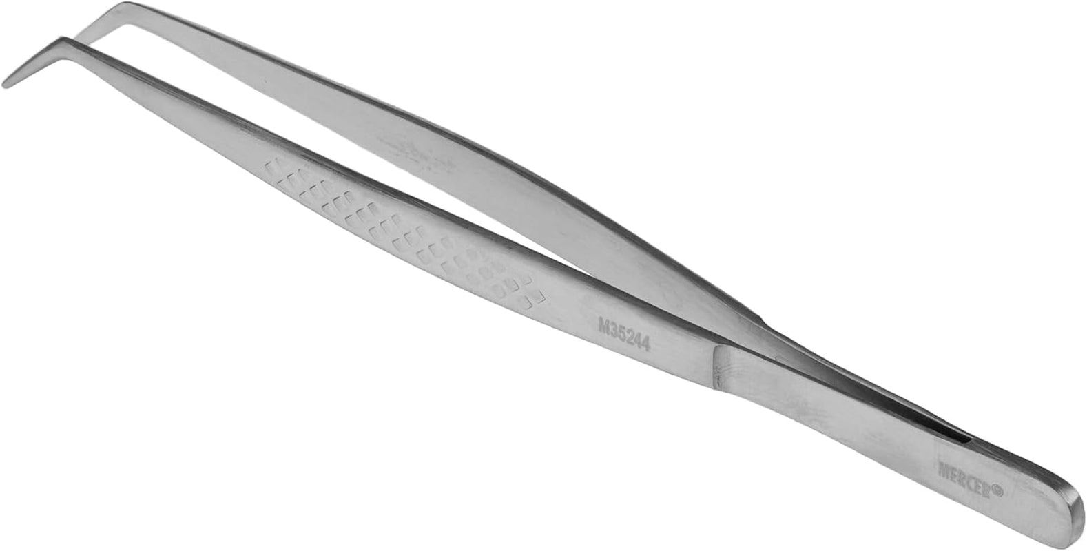 Mercer Culinary 18-8 Stainless Steel Chef Plating Tongs, Curved Fine T