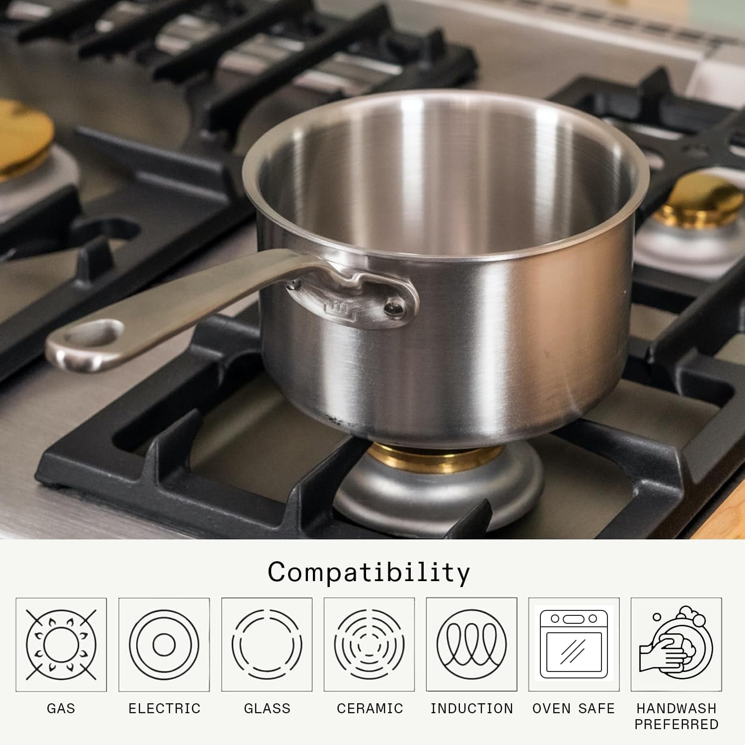 Made In 2-Quart Stainless Clad Saucepan
