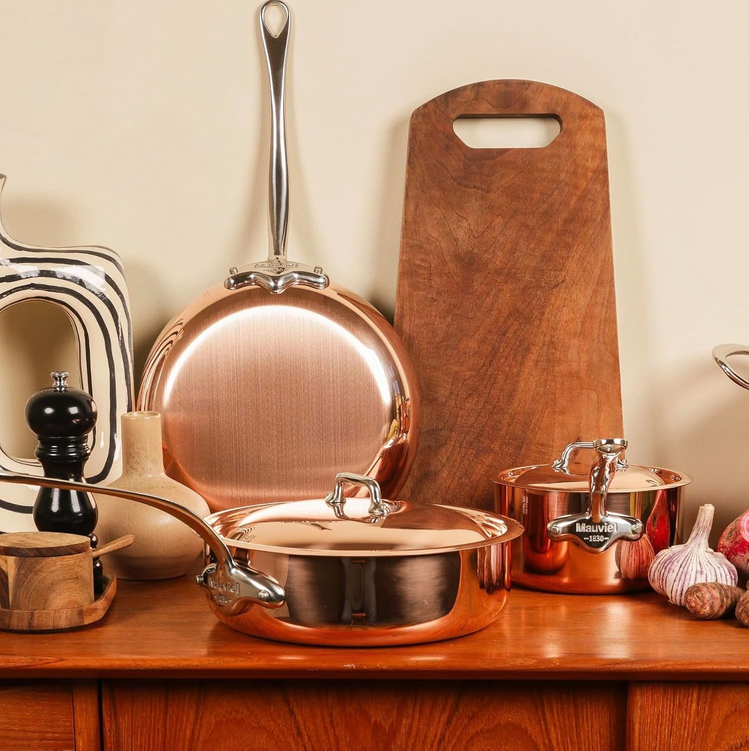 Mauviel M'Heritage 150 S 1.5mm Polished Copper & Stainless Steel Fryin