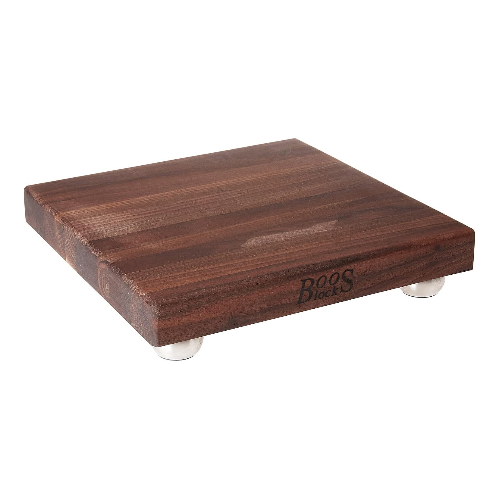 Walnut Edge Grain Cutting Board with Stainless Steel Feet