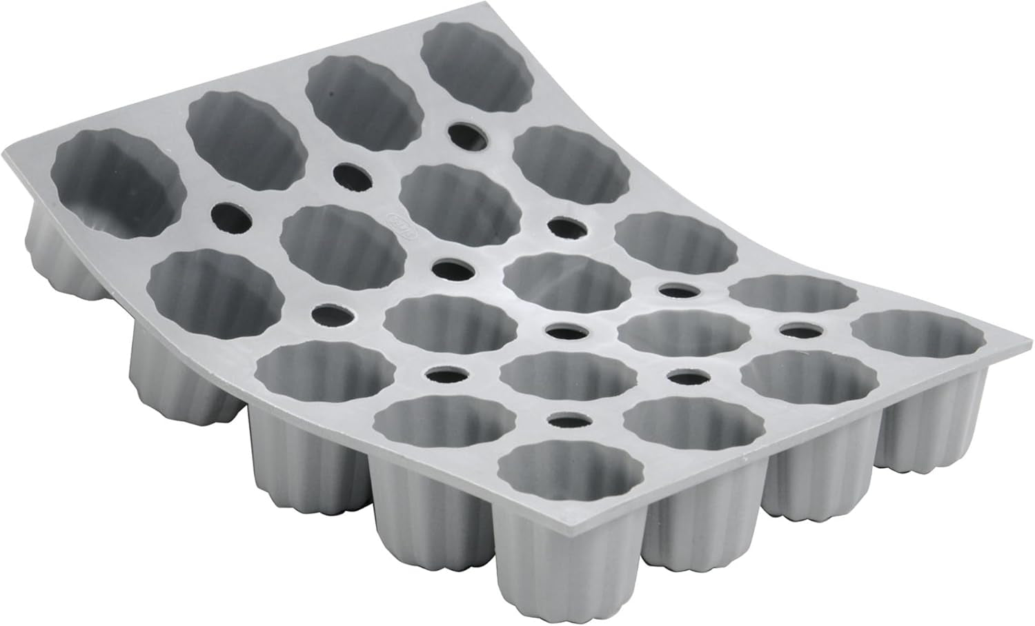 de Buyer ELASTOMOULE Mini-Cannele Silicone Mold - Creates 20 French Pa
