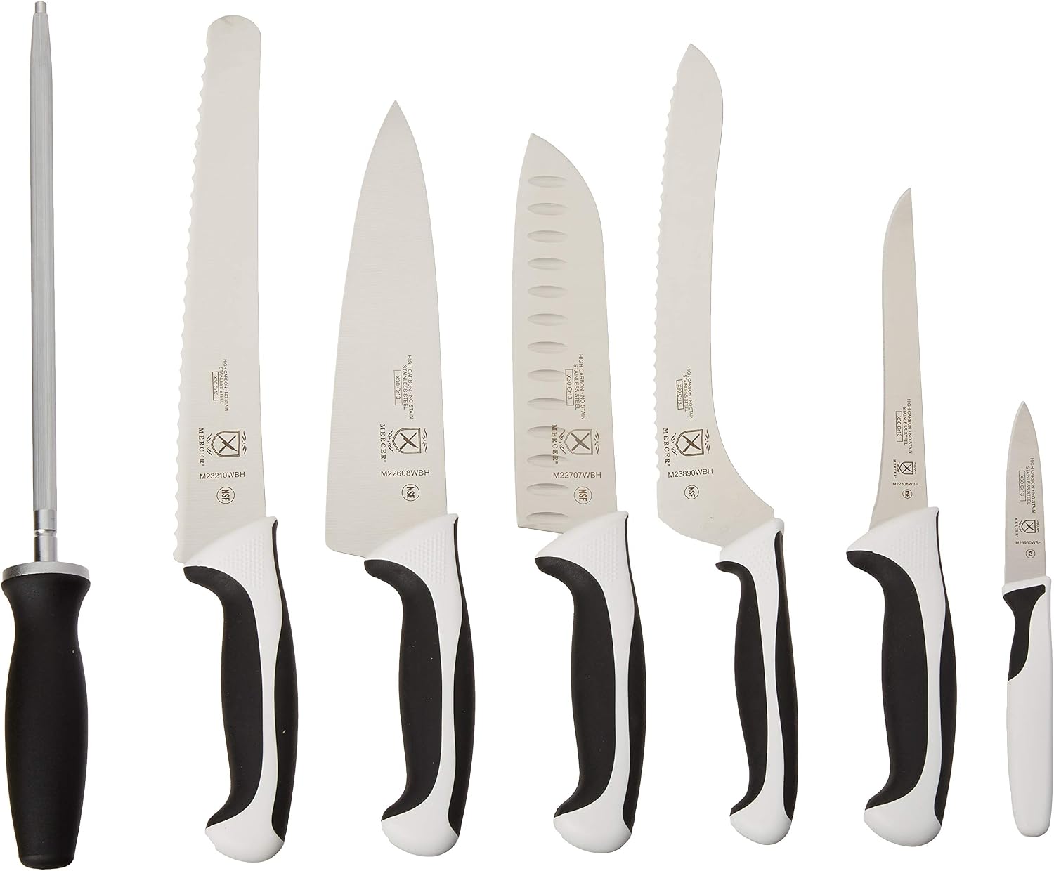 8 Piece White Handle Knife Set