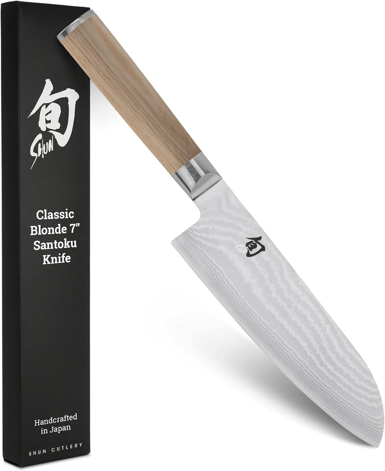 Shun Classic 7" Santoku Knife | Handcrafted Japanese All Purpose Knife, VG-MAX Core with Damascus Stainless Steel Cladding, Pakkawood Handle