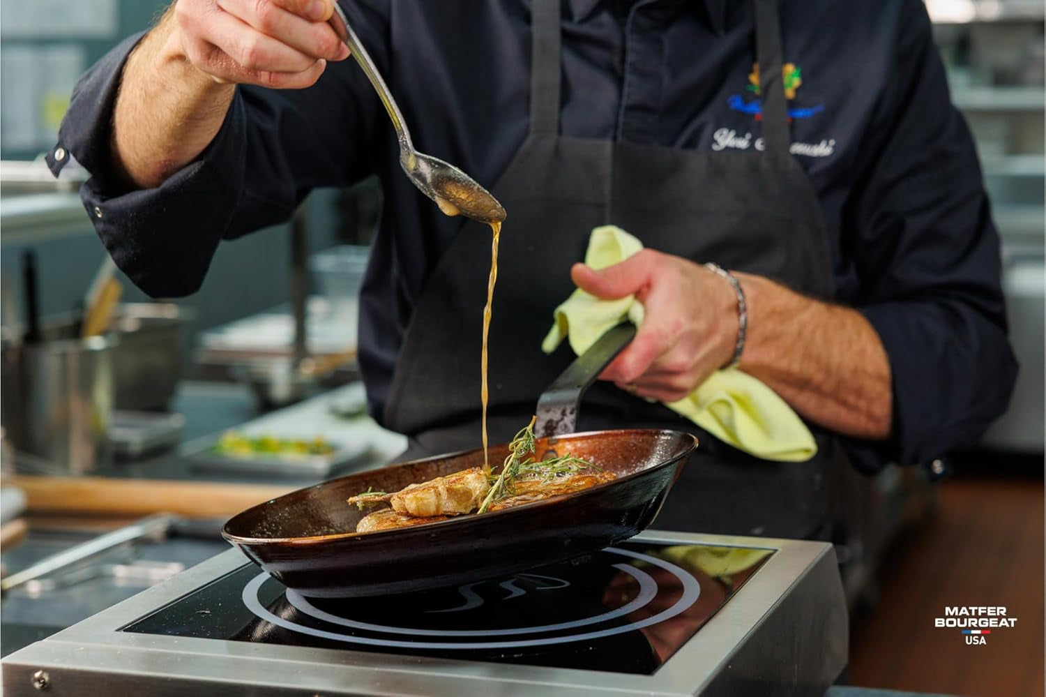 Bourgeat Black Carbon Steel Frying Pan, 10 1/8"