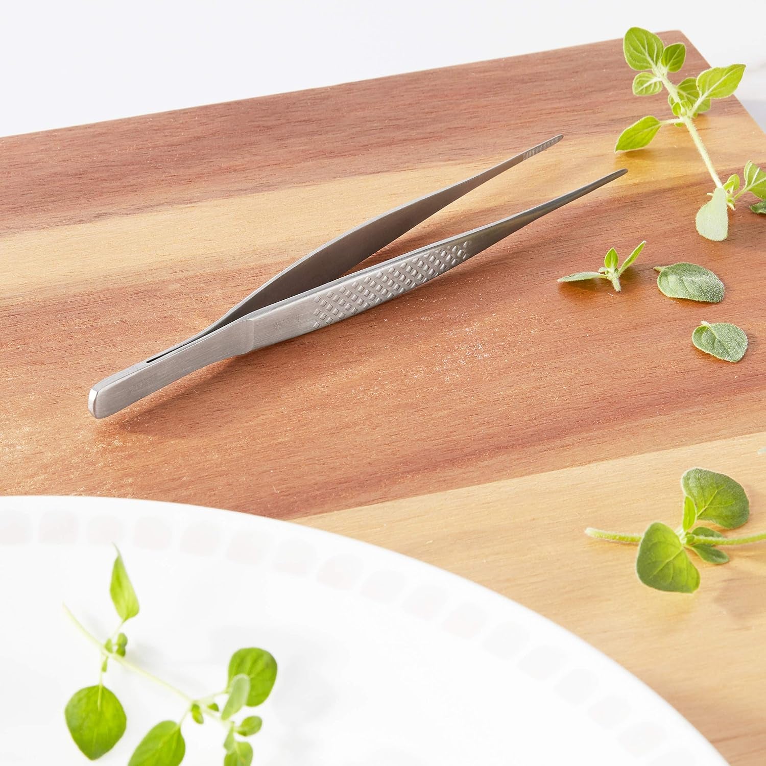 Mercer Culinary 18-8 Stainless Steel Precision Plus Chef Plating Tong,
