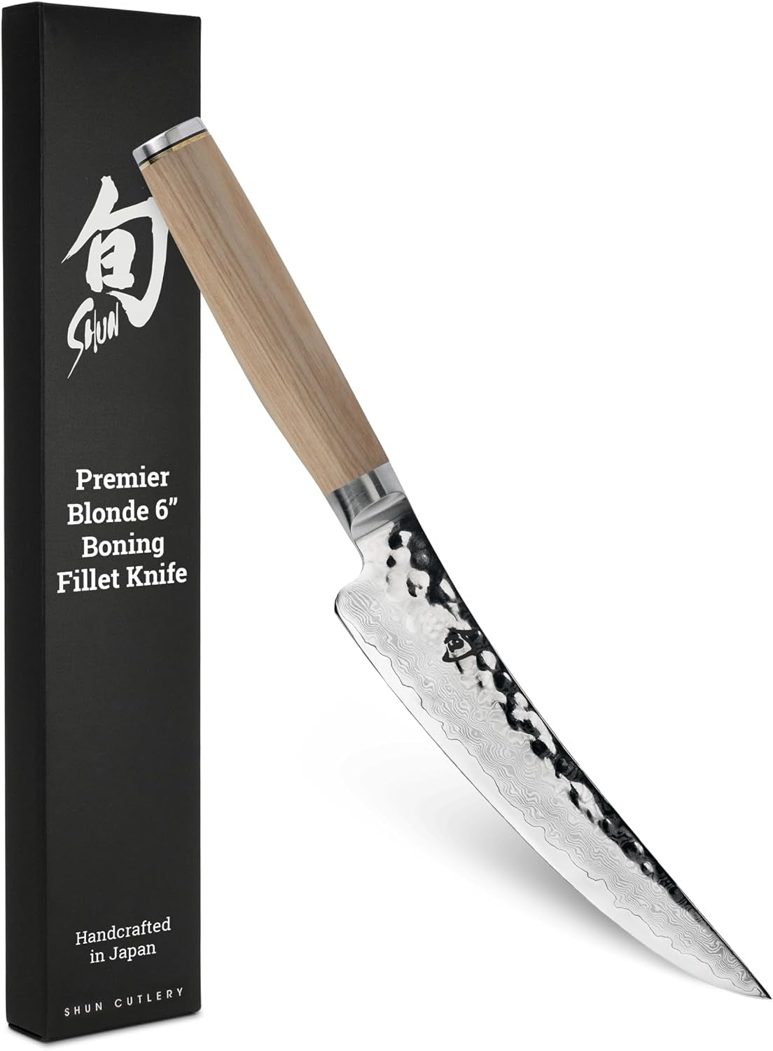 Shun Premier 6" Gokujo Boning Knife, Handcrafted Japanese Boning & Fillet Knife, VG-MAX Core with Damascus Stainless Steel Cladding, Pakkawood Handle, Meat & Fish Tool for Professional and Home Chefs