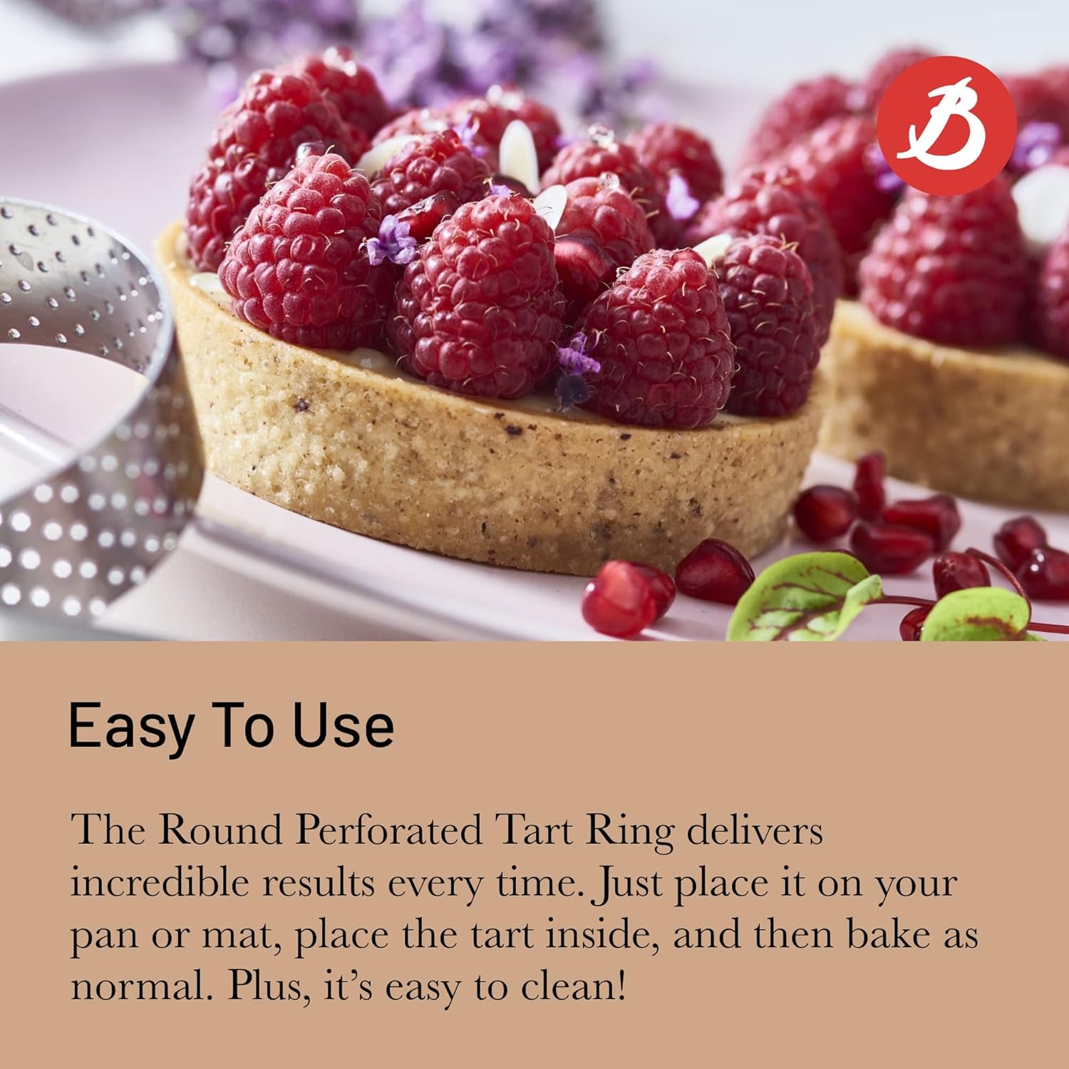 de Buyer Perforated Round Tart Ring - 3” Diameter, 0.8” Height - Perfe