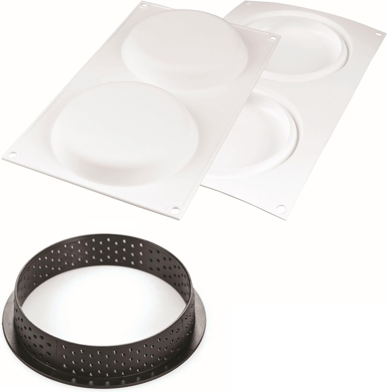 Silikomart "Kit Tarte Ring 80" Silicone Mold with 6 Cavities 2.63 Inch