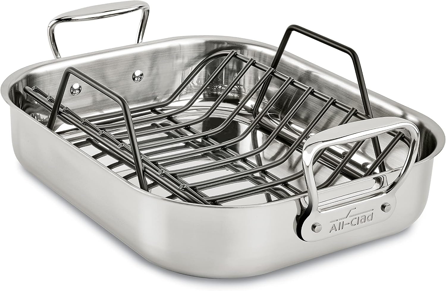 All-Clad Specialty Stainless Steel Roaster and Nonstick Rack 16x13x5 I
