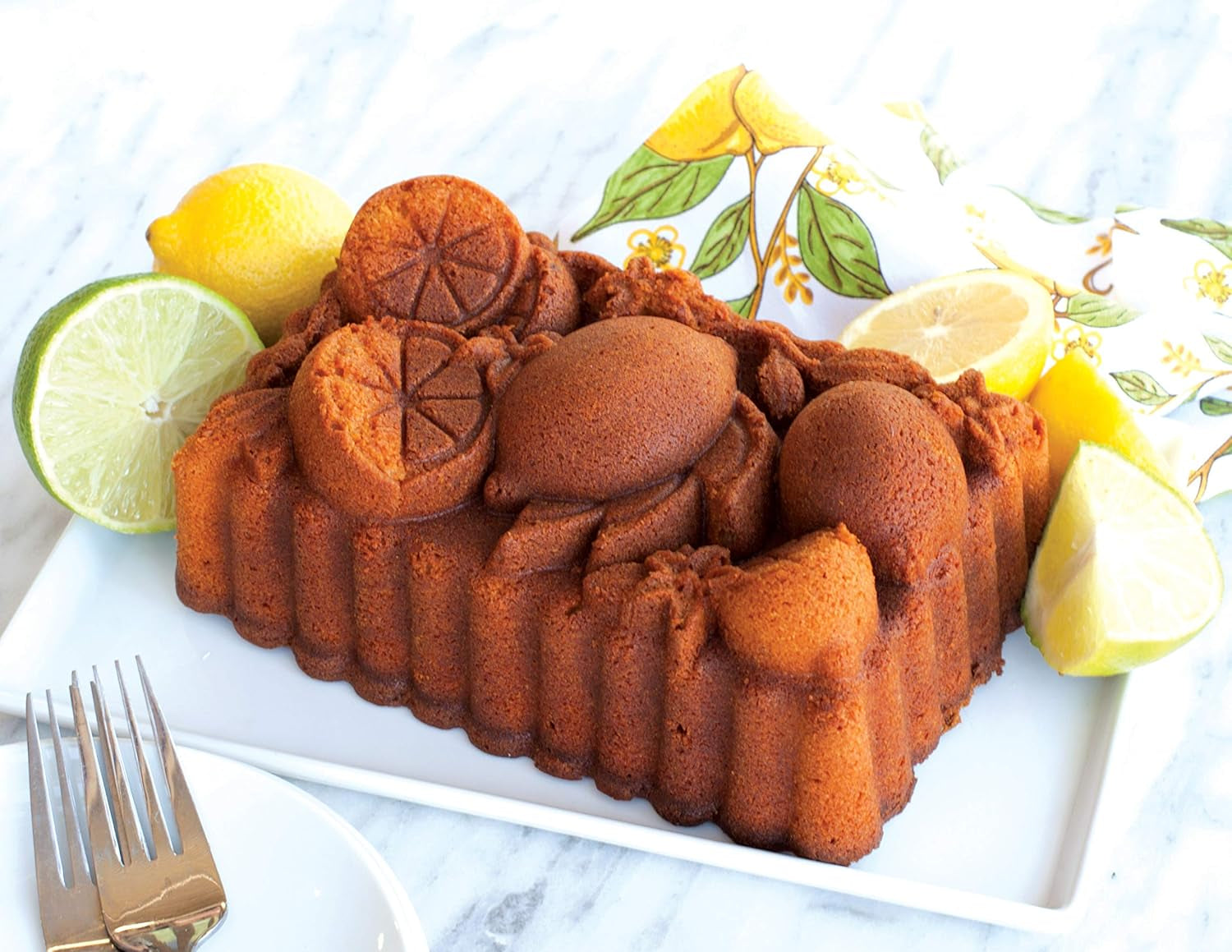 Nordic Ware Citrus Blossom Loaf, 6 Cup, Toffee