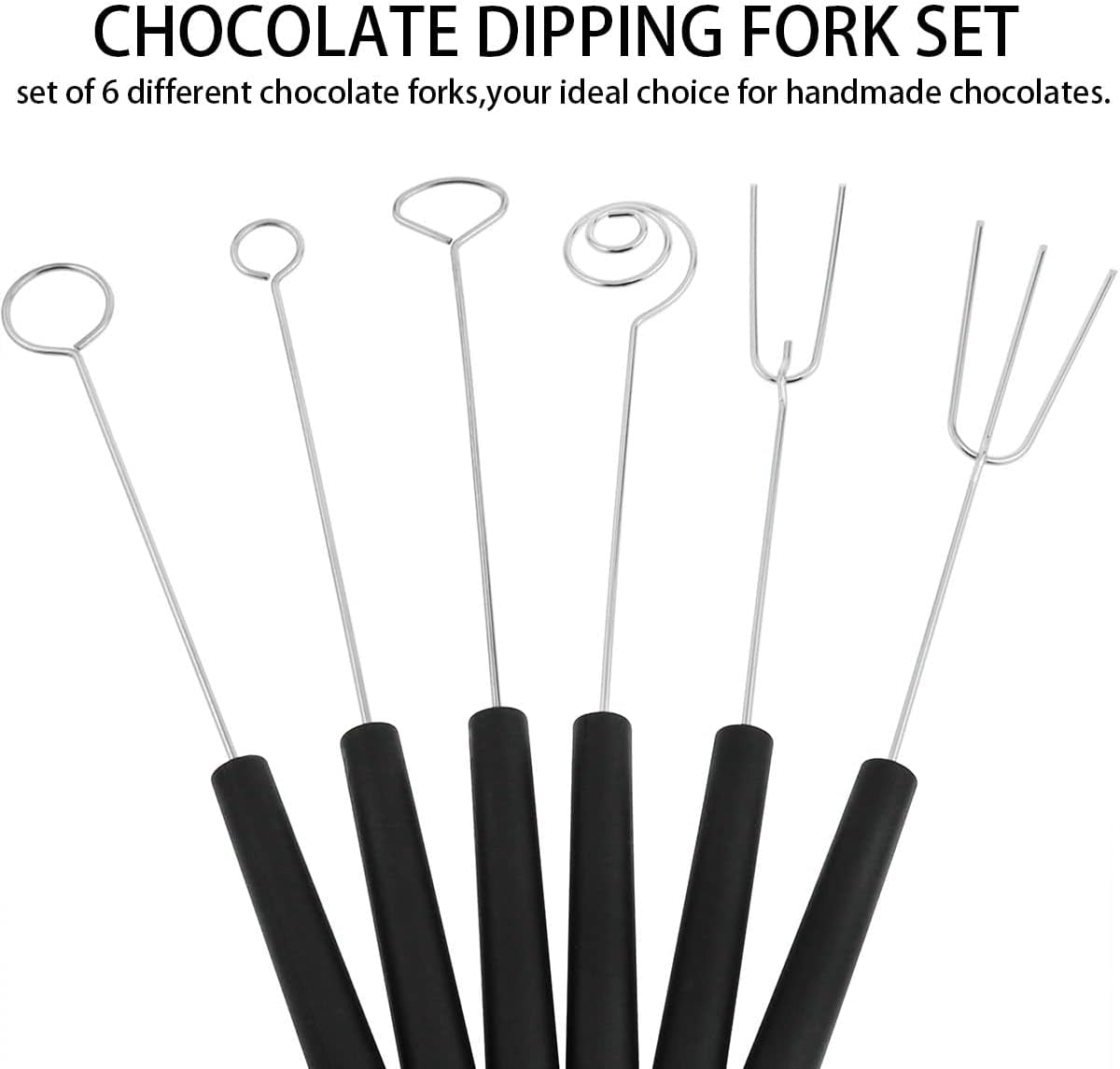 AYLIFU 6-piece Packs Stainless Steel Candy Dipping Tool Chocolate Dipp