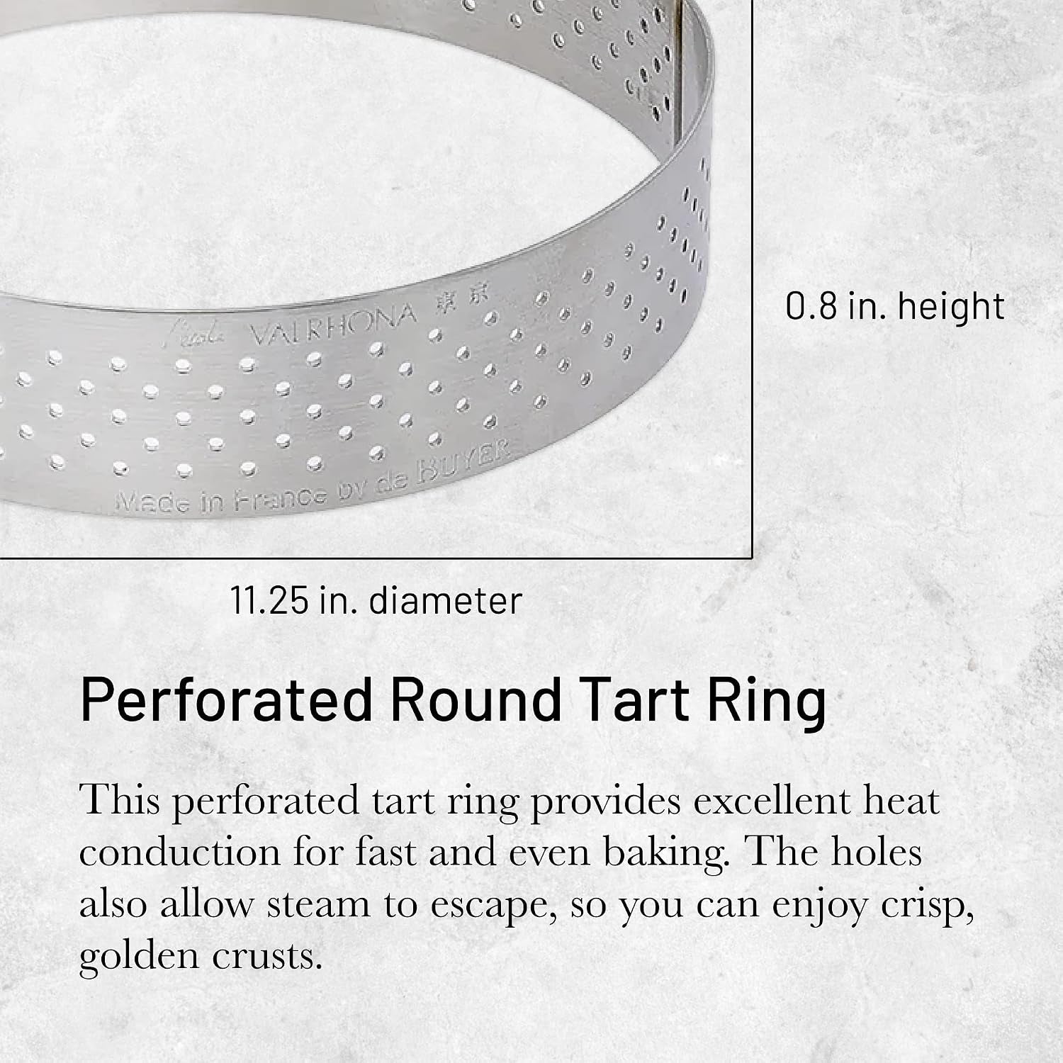 de Buyer Perforated Round Tart Ring 11.25 Inch