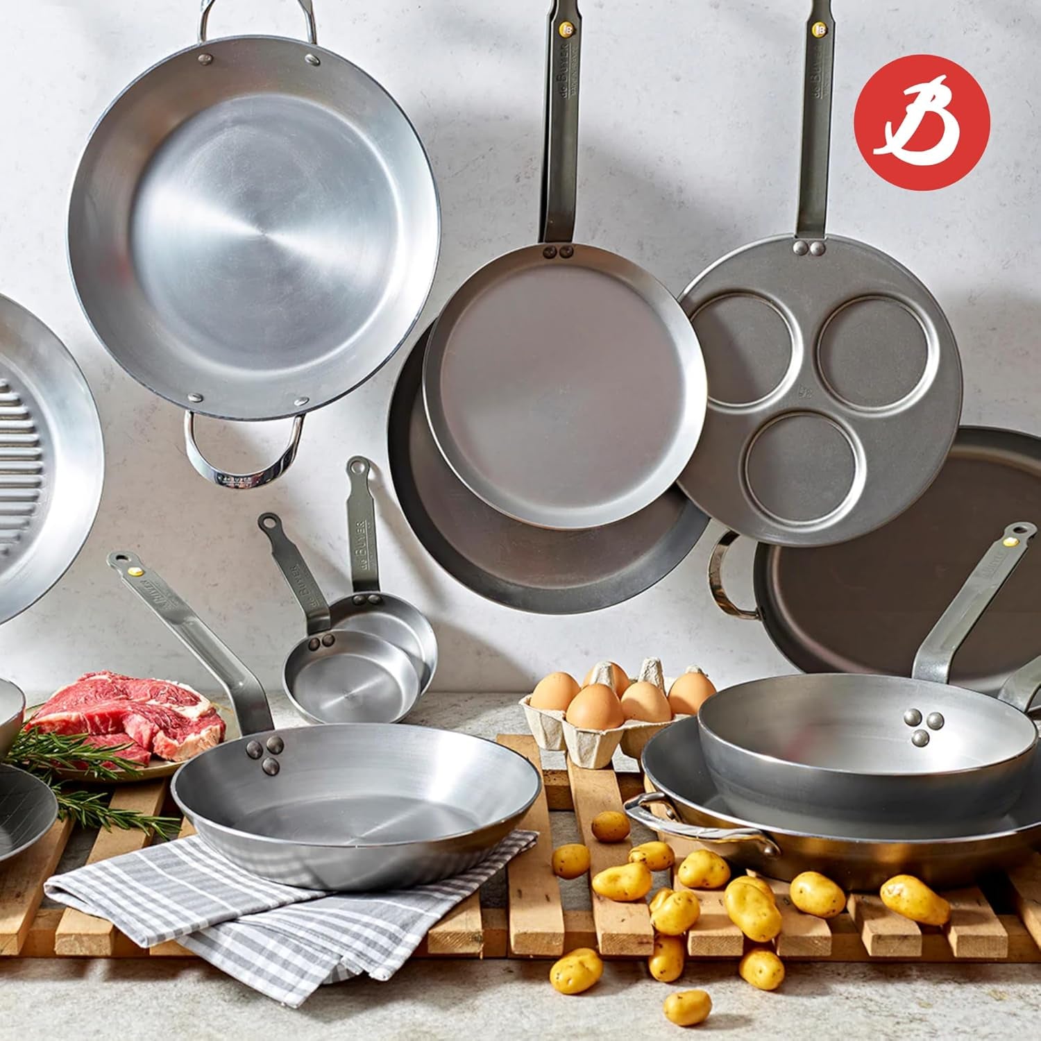 de Buyer MINERAL B Carbon Steel Crepe & Tortilla Pan 10.25"