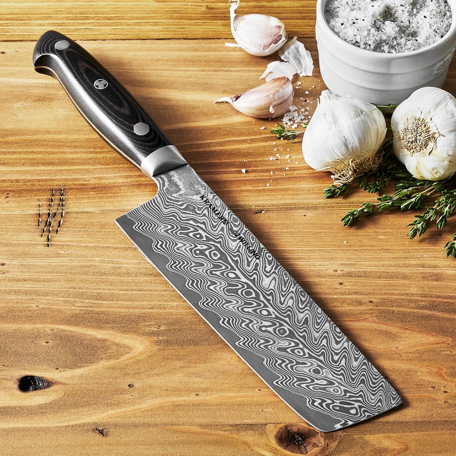 Damascus German Nakiri Knife 6.5 Inch