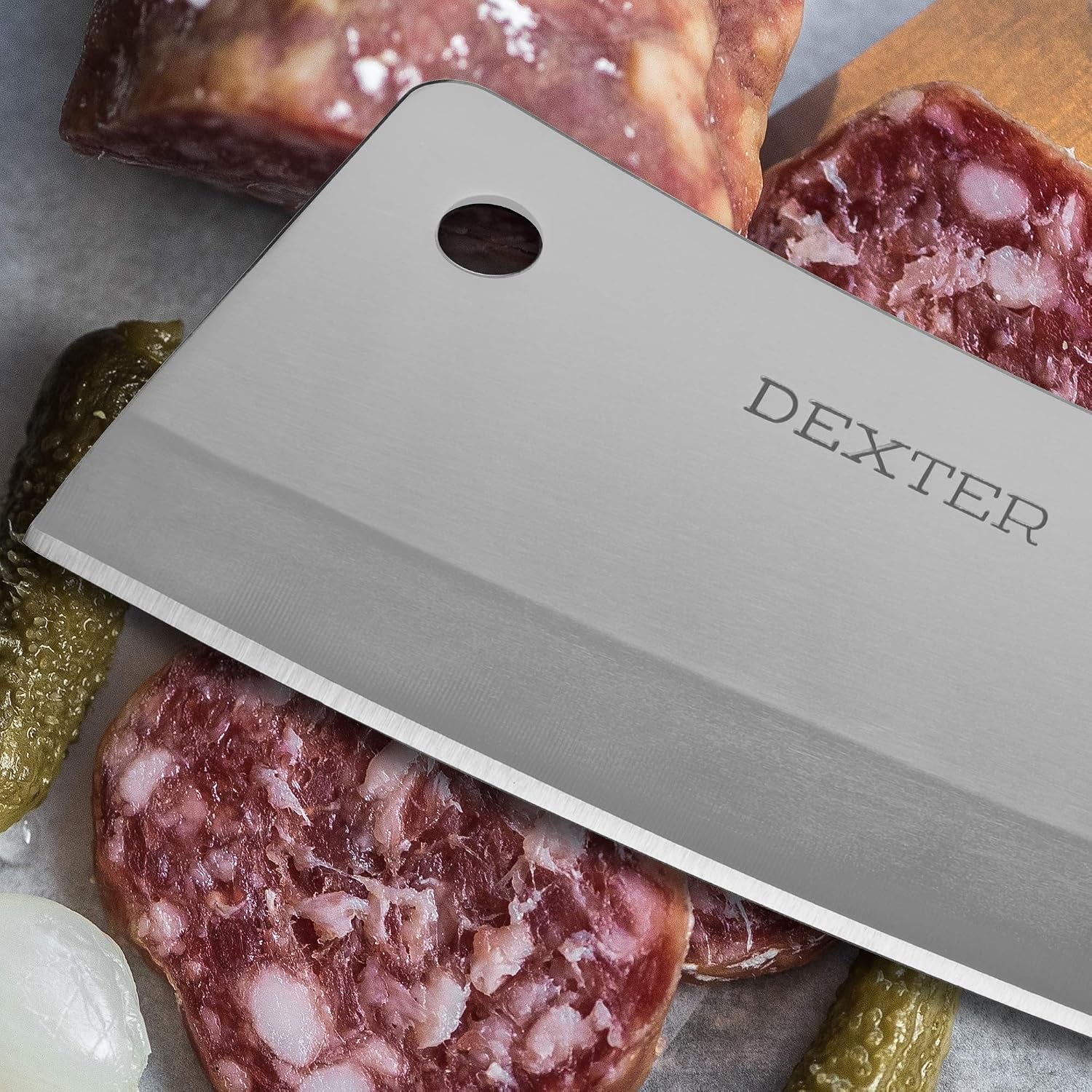 -Russell 8" Stainless Heavy Duty Cleaver Knife | S5288 | Traditional Series with High-Carbon Steel Blade & Rosewood Handle | Precision Ground, Durable, Razor Sharp | Made in USA