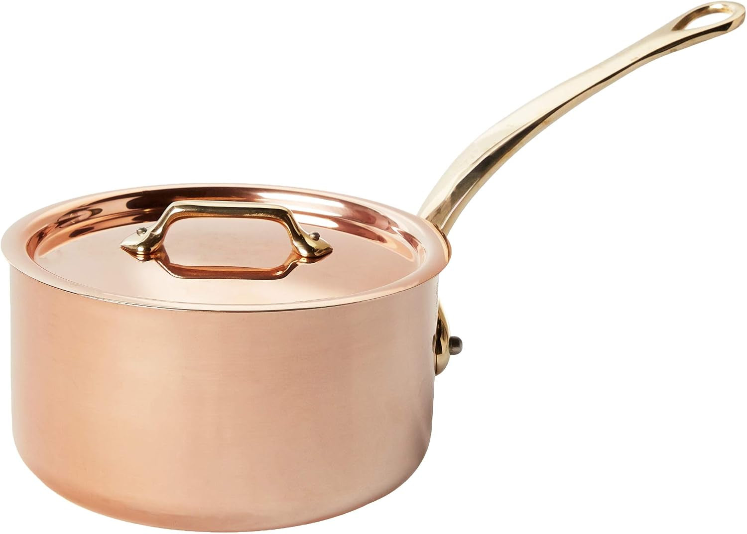 Mauviel M'250C 2.7-Quart Copper Saucepan with Lid
