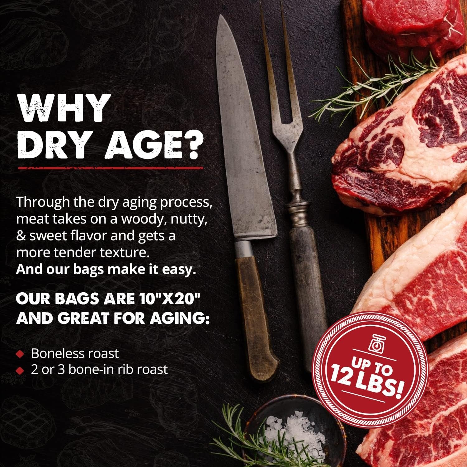 UMAi Dry Large Format Dry Aging Bag for Roasts