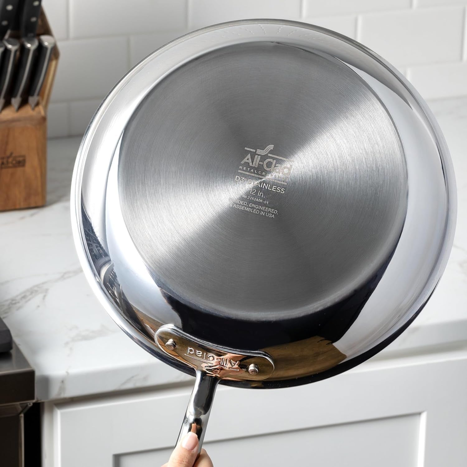All-Clad D3® Stainless Steel 3 Quart Covered Sauté Pan