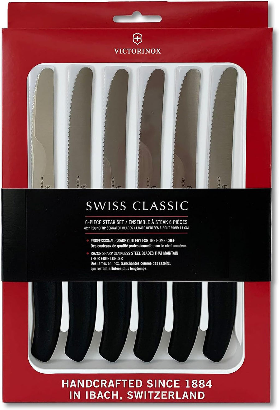 Victorinox Swiss Classic 6-Piece Steak Knife Set, Serrated Blade