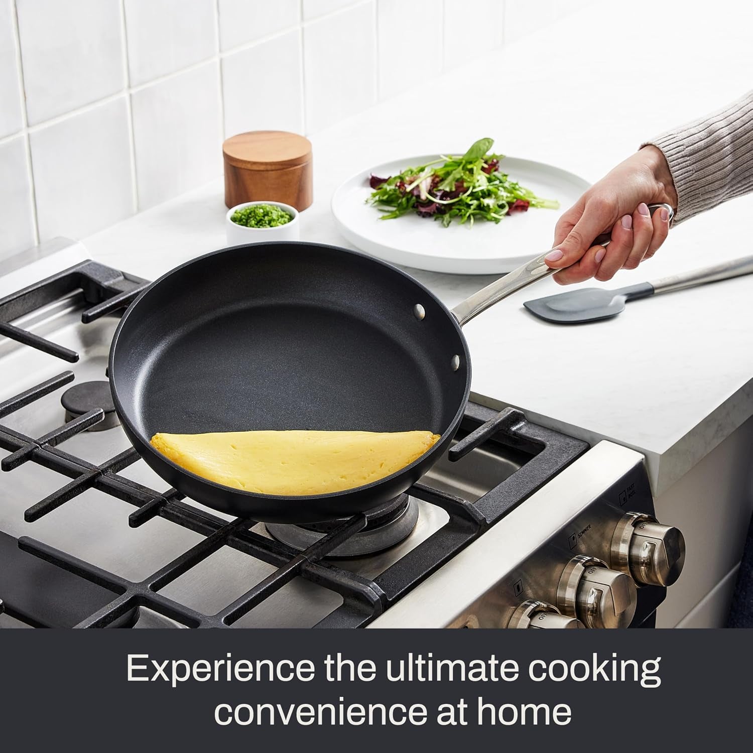 All-Clad HA1 Expert Hard Anodized Nonstick Fraying Pan 10" Skillet, Dishwasher-Safe, Oven-Safe Up to 500°F Compatible with All Stovetops (Gas, Electric & Induction) - Black