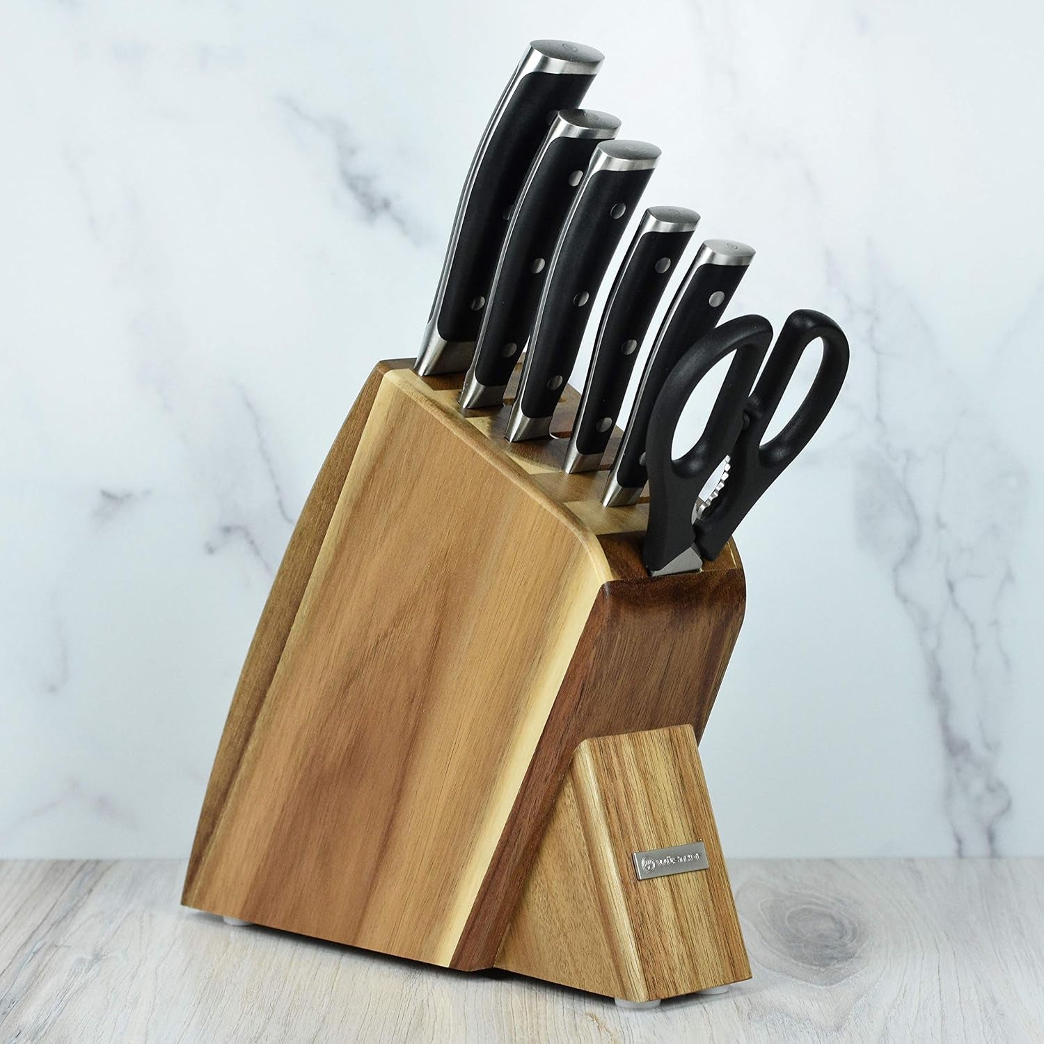 7 Piece Slim Knife Set with Acacia Block